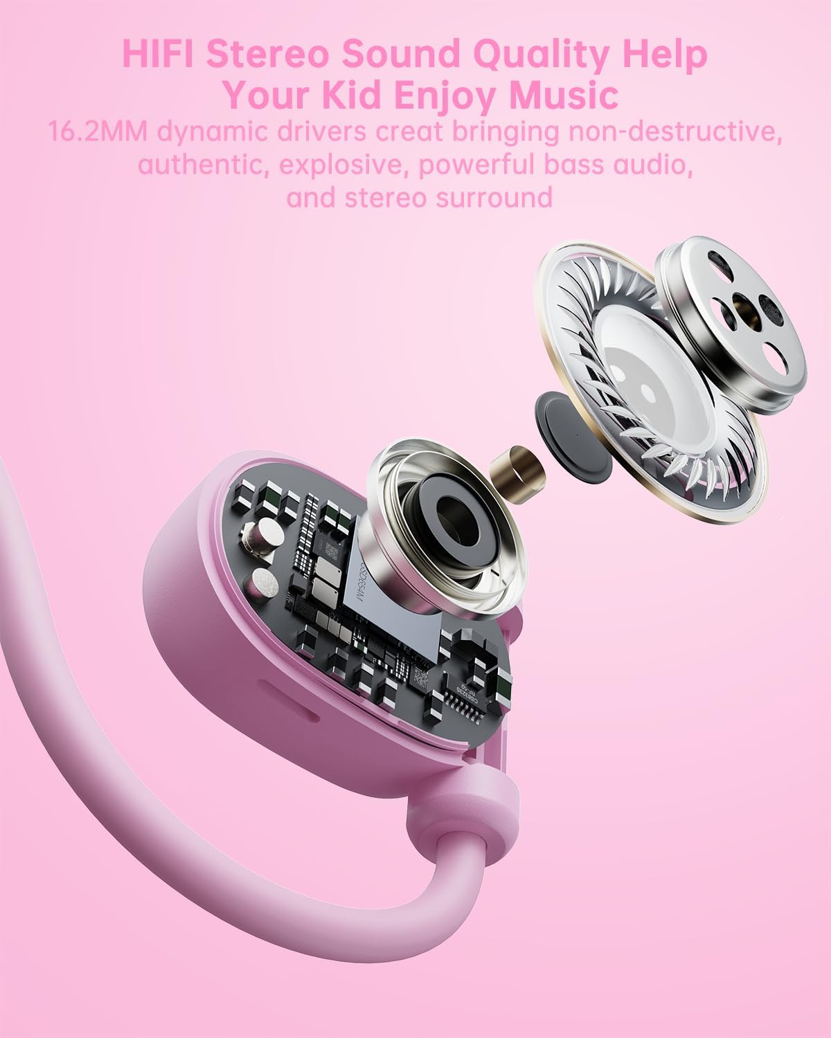 3.5mm Mehomeli Kid Headphones for School, Air Conduction Open Ear Headphones, Jack Wired Cord, Ultra-Comfort, Ergonomic