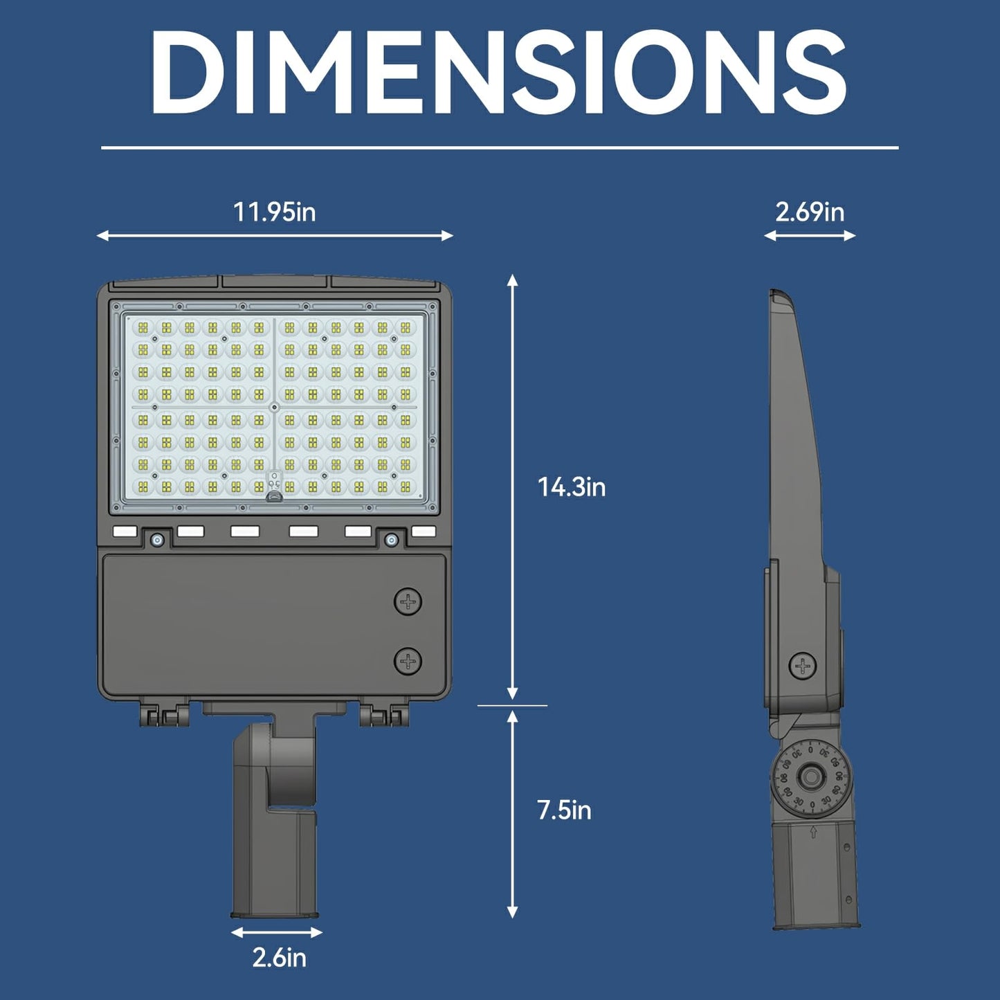 240W LED Parking Lot Light 3Pack: 150/200/240W Selectable, 38400LM 5000K LED Pole Light with Photocell, Slip Fitter Mount LED Shoebox Light for Yard Driveway Stadium Roadways, IP65 100-277VAC, ETL