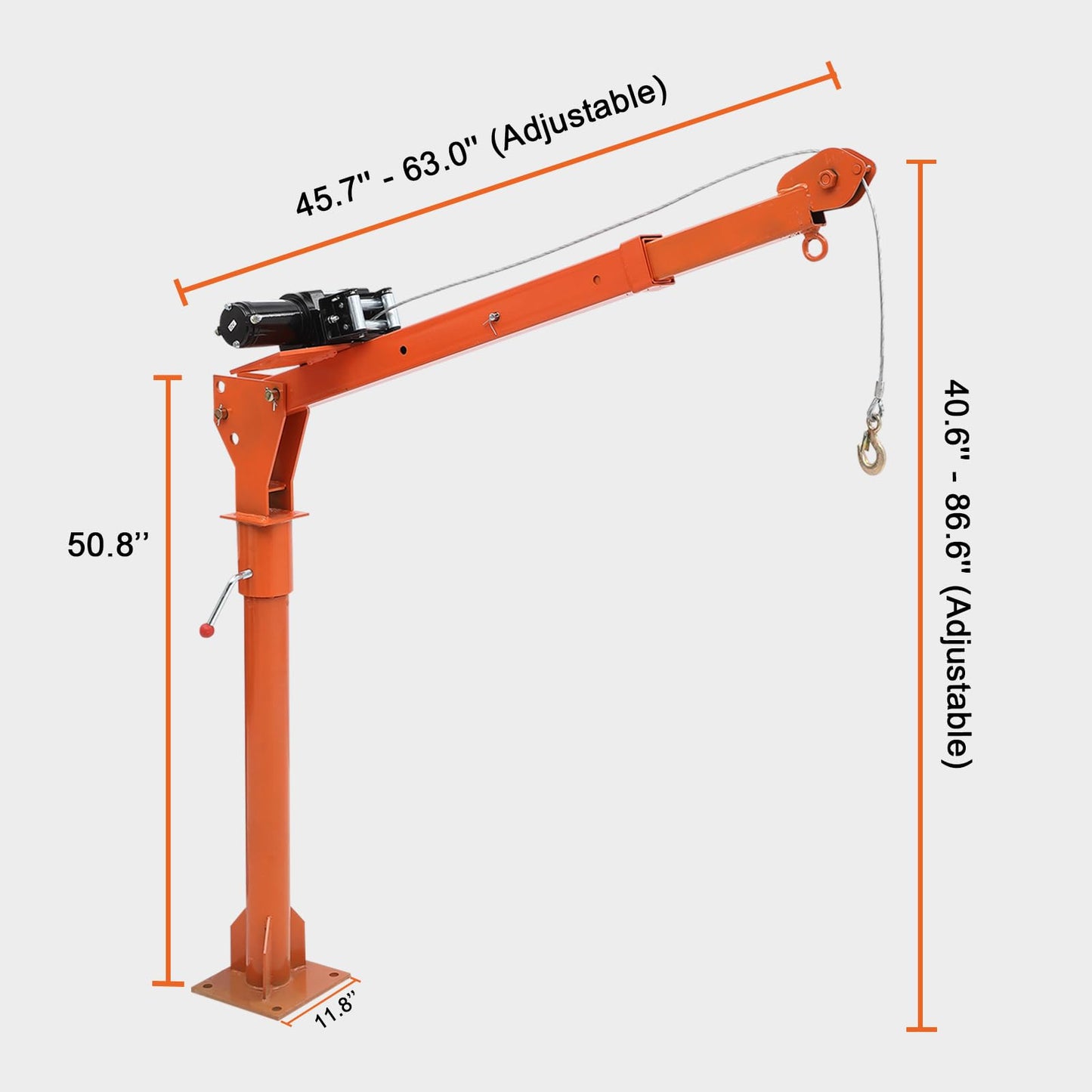 GarveeTech Folding Truck Mounted Crane, 1100 LB Pickup Jib Cranes with Electric Winch 3500 LB 12V, Electric Truck Crane Hoist Painted Steel 360 Swivel for Construction, Forestry, Factory