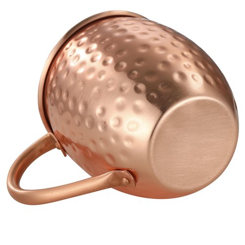 Cocktail Geek Moscow Mule Copper Mugs, Hammered Design, 100% Pure Solid Copper with Riveted Handle, Set of 4
