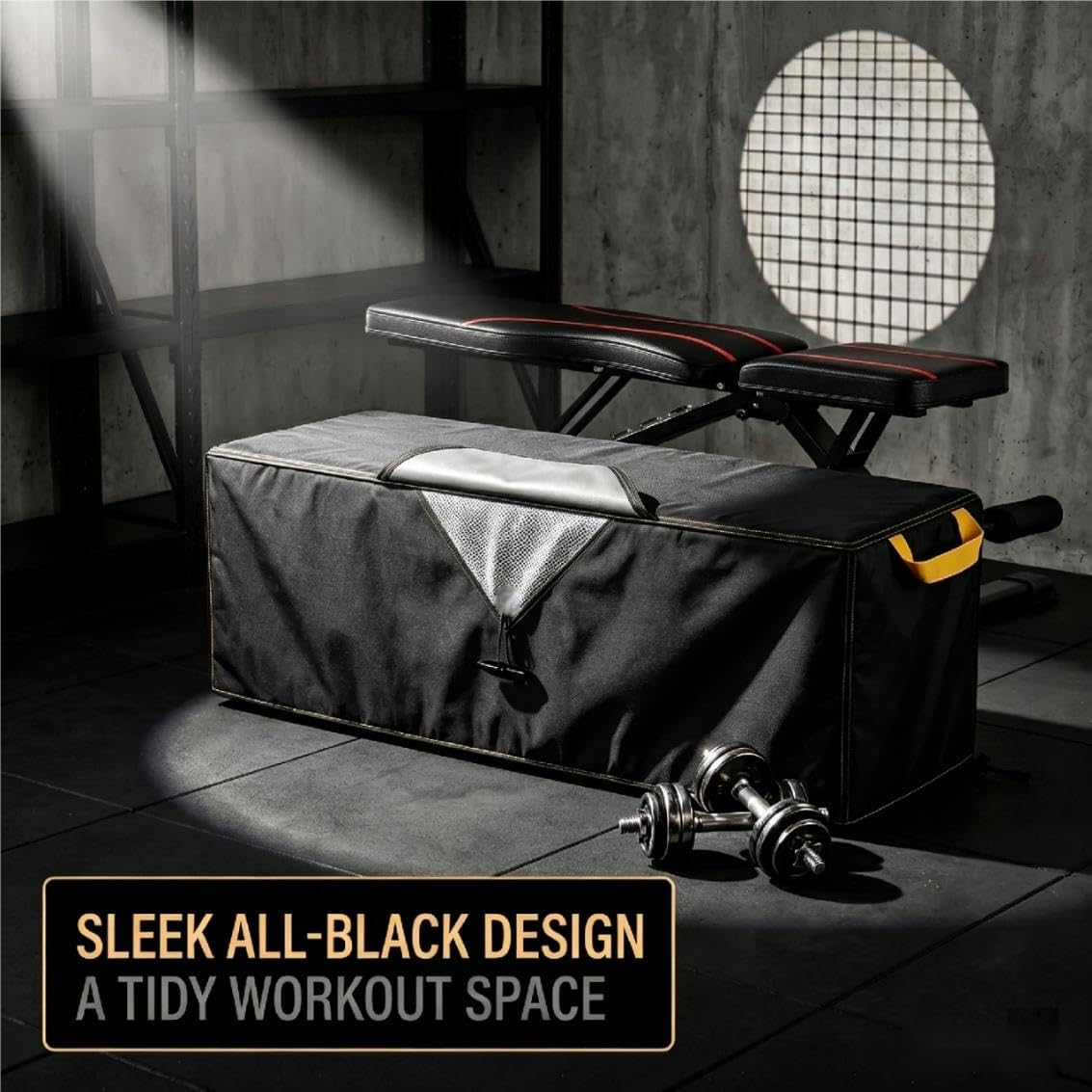 Weight Bench cover, 46x16x18 in, High-density Oxford fabric, featuring ventilation holes, suitable for the FLYBIRD WB2 Weight Bench and other products of the same dimensions