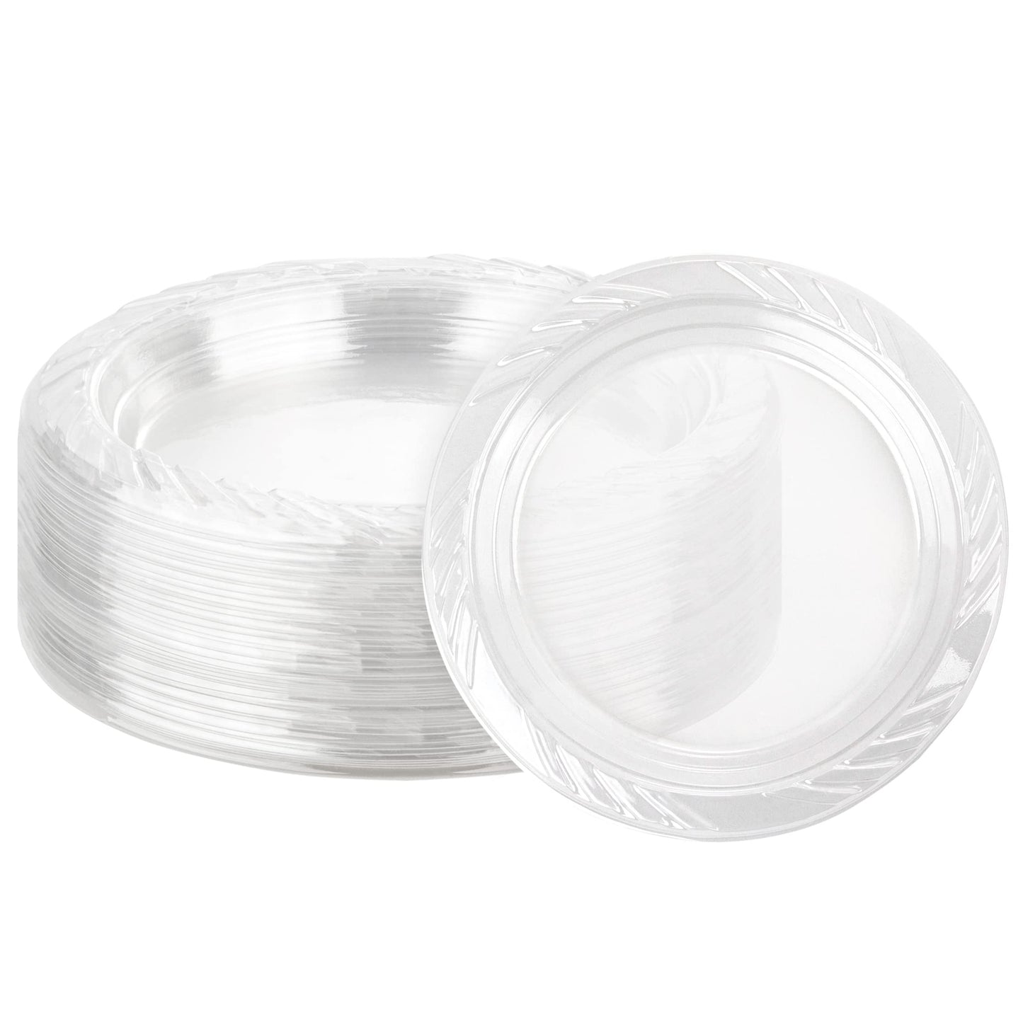 Stock Your Home 6-Inch Clear Plastic Dessert Plates (120 Pack) Flexible Disposable Clear Plates for Dessert & Appetizers, Crystal Clear Small Plates for Parties & Catering, Clear Plastic Party Plates