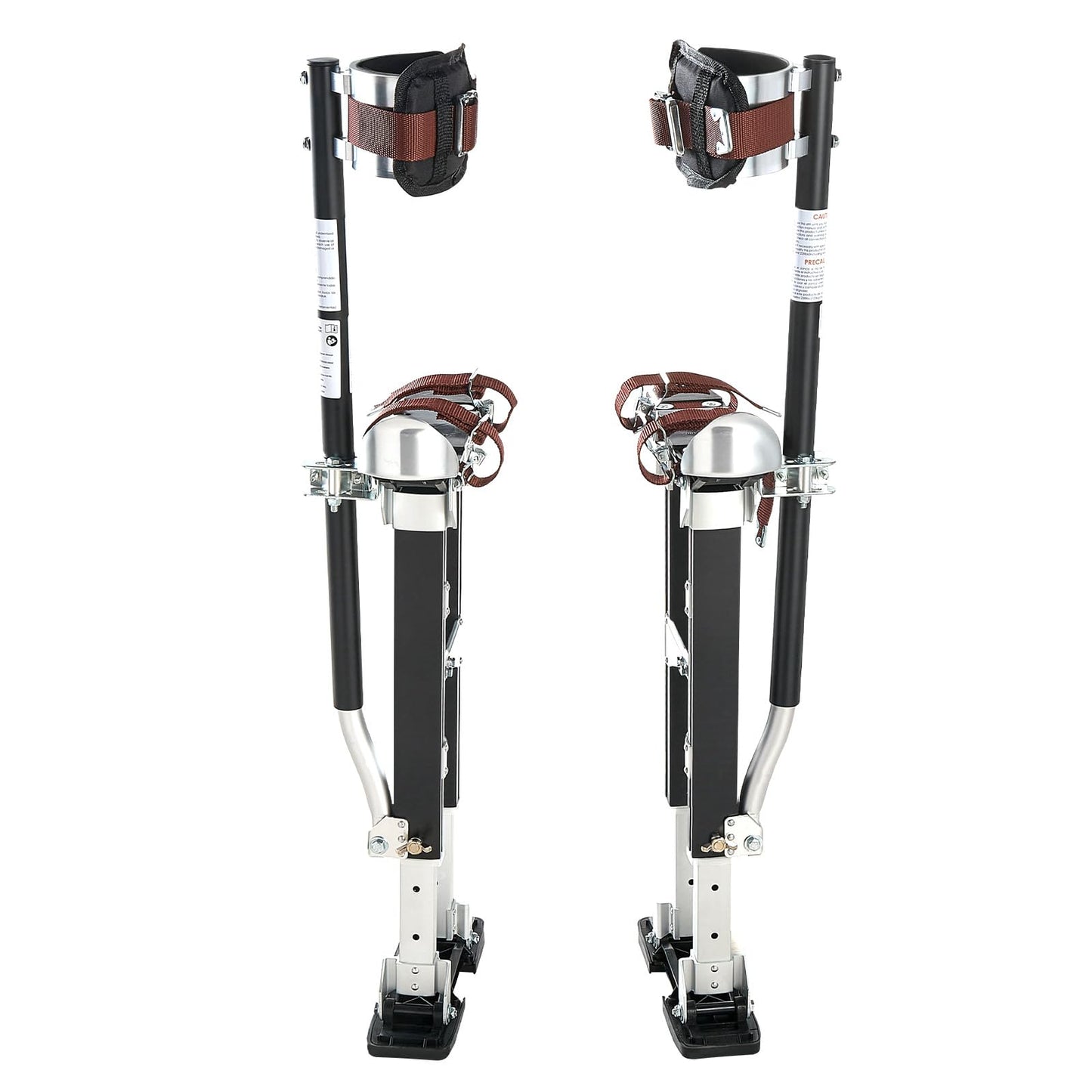 VEVOR Drywall Stilts, 19.1–31.1 in Adjustable Aluminum Painter Stilts, 228 lbs Load Capacity, Non-Slip Rubber Feet, Dual Spring Shock Absorption, Comfortable Leg Straps for Painting, Decoration, Black
