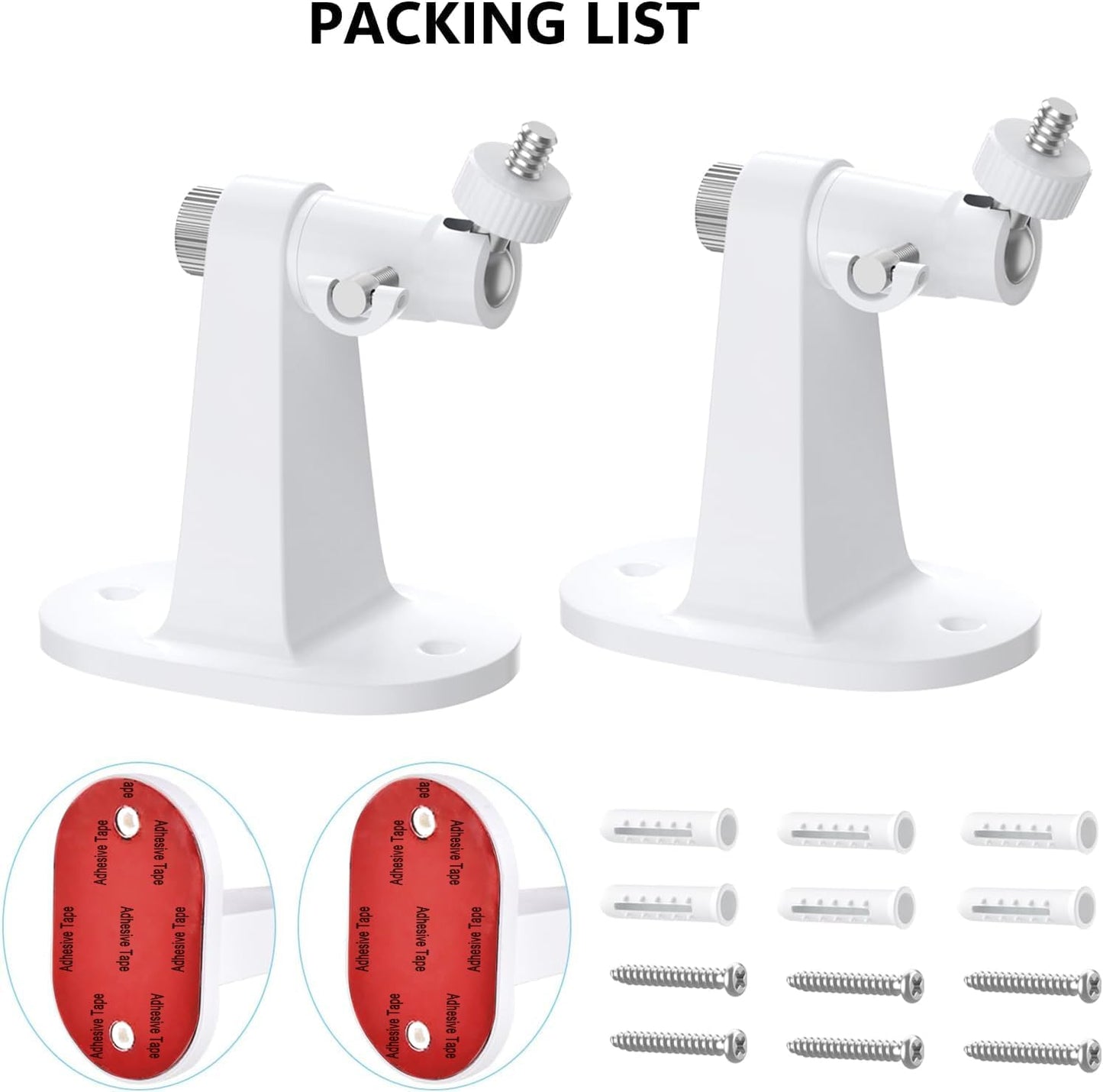 2Pack 360 Ring Camera Wall Mount for Ring Stick Up Cam & Ring Outdoor Cam Plus, Degree Adjustable No Drilling Mount