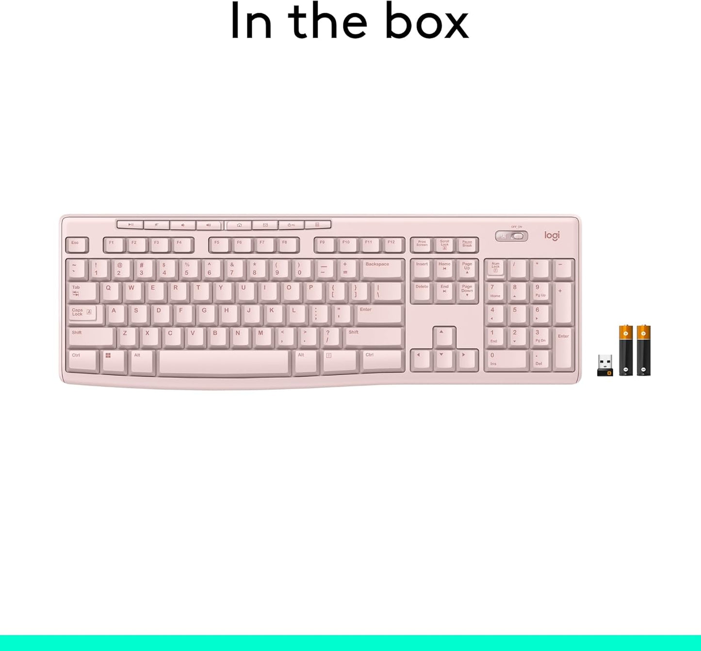 Logitech K270 2.4 8 2-Year Wireless Keyboard for Windows, GHz Wireless, Full-Size, Number Pad, Multimedia Keys, Battery