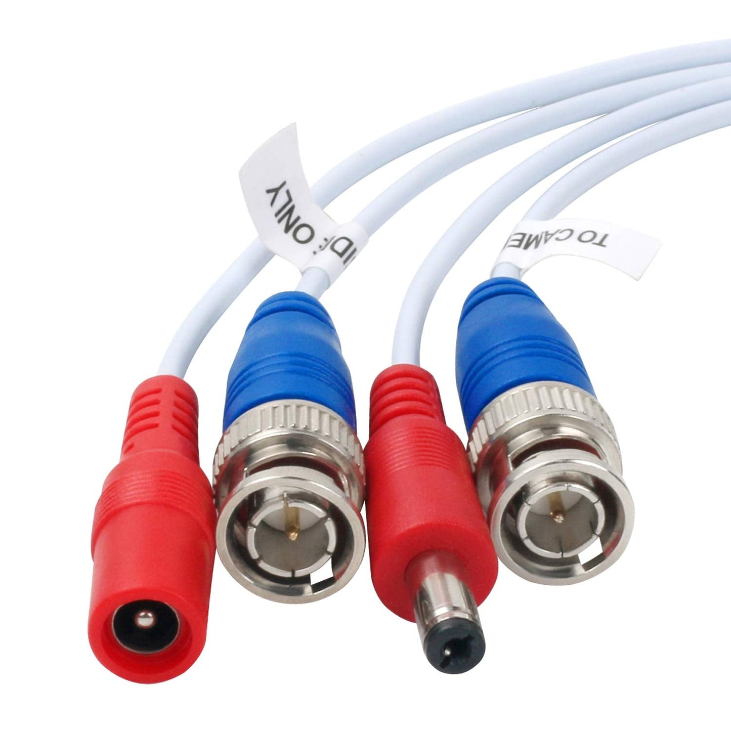 4 Pack 60 Feet BNC Video Power Cable,BNC Extension Wire Video Security Camera Wire with Connectors for CCTV Camera DVR