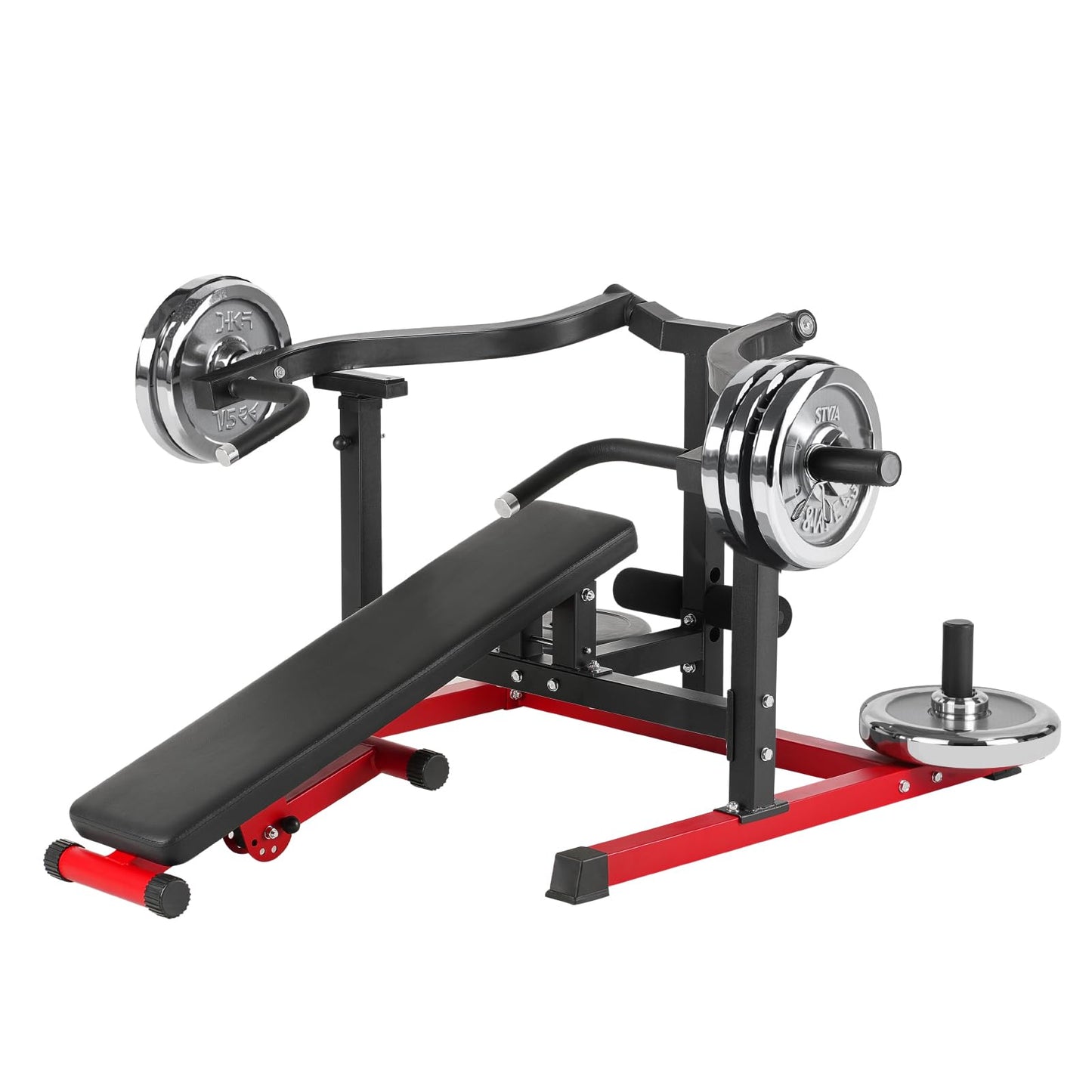 VEVOR Chest Press Machine, 450 LBS Bench Press Set, Adjustable Flat Incline Bench with Independent Converging Arms, Upper Chest Equipment, Fitness Home Gym Equipment for Chest, AB Workouts, Shoulder