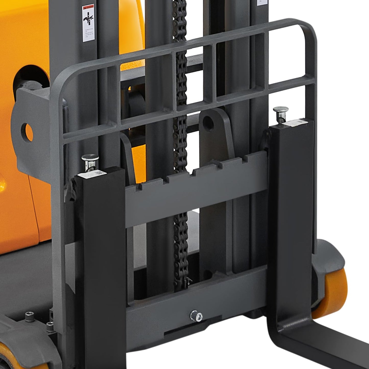 Apollo Stacker Full Electric Counterbalanced Material Lift 2200 Lbs Capacity 98" Lifting Height Powered Hydraulic Lifter with Straddle Forks Suitable for All Kinds of Pallets