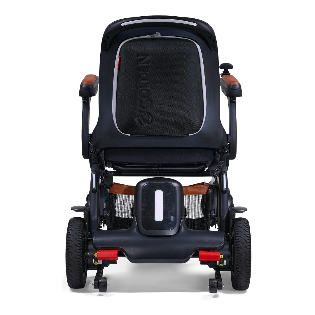 Golden Technologies Ally Pro Foldable Power Wheelchair w/ 10-inch Omni-Directional Front Wheels - Airline Approved - Suspension - 37" Turning Radius - Smart Control Mobile App (Teal)