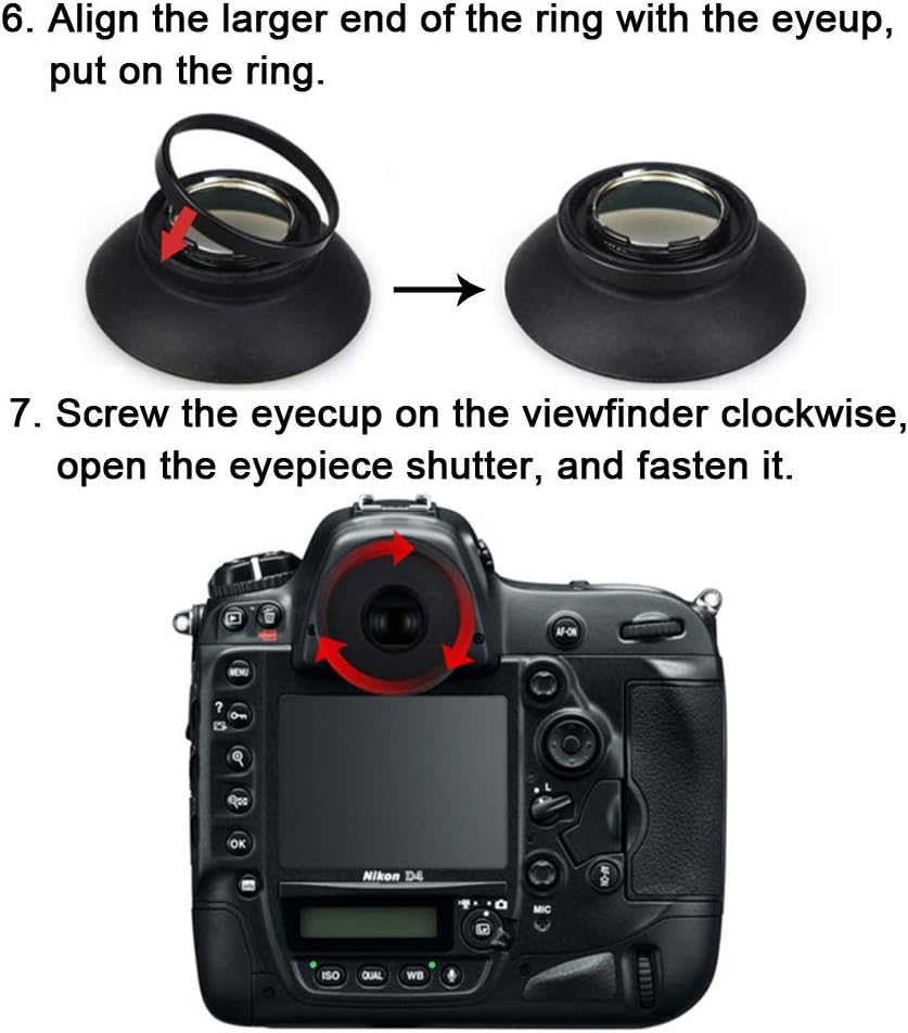 FANZR DK-19 D810 D810A D800 D800E D700 F6 D5 (2 Pack) Eyecup Eyepiece Viewfinder for Nikon Camera