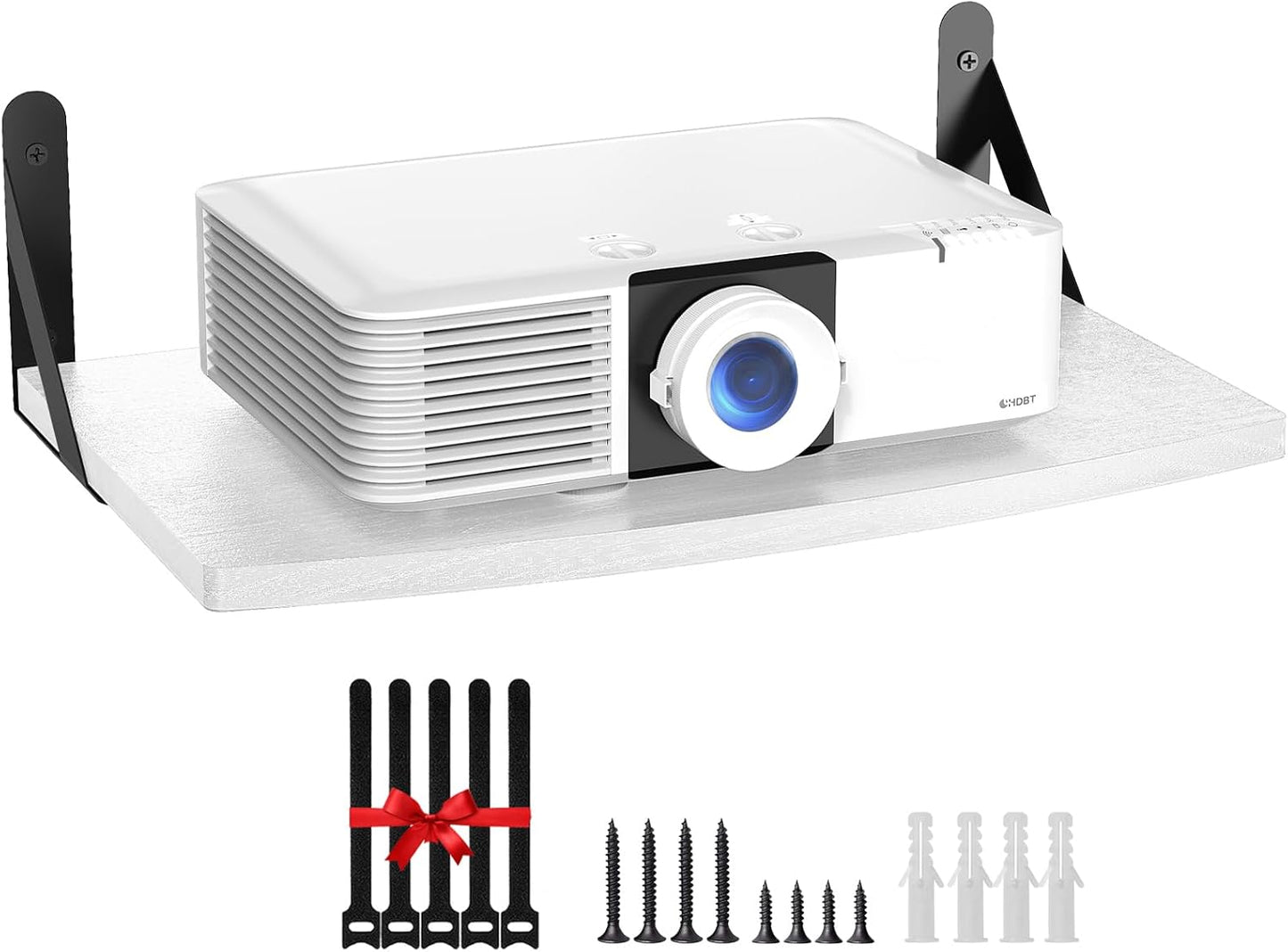 15.7 9.8 inch DAWASAPAT Projector Wall Mount Floating Shelf, * White Mini Shelf Stand/Rack Holder/Router Shelf Modem