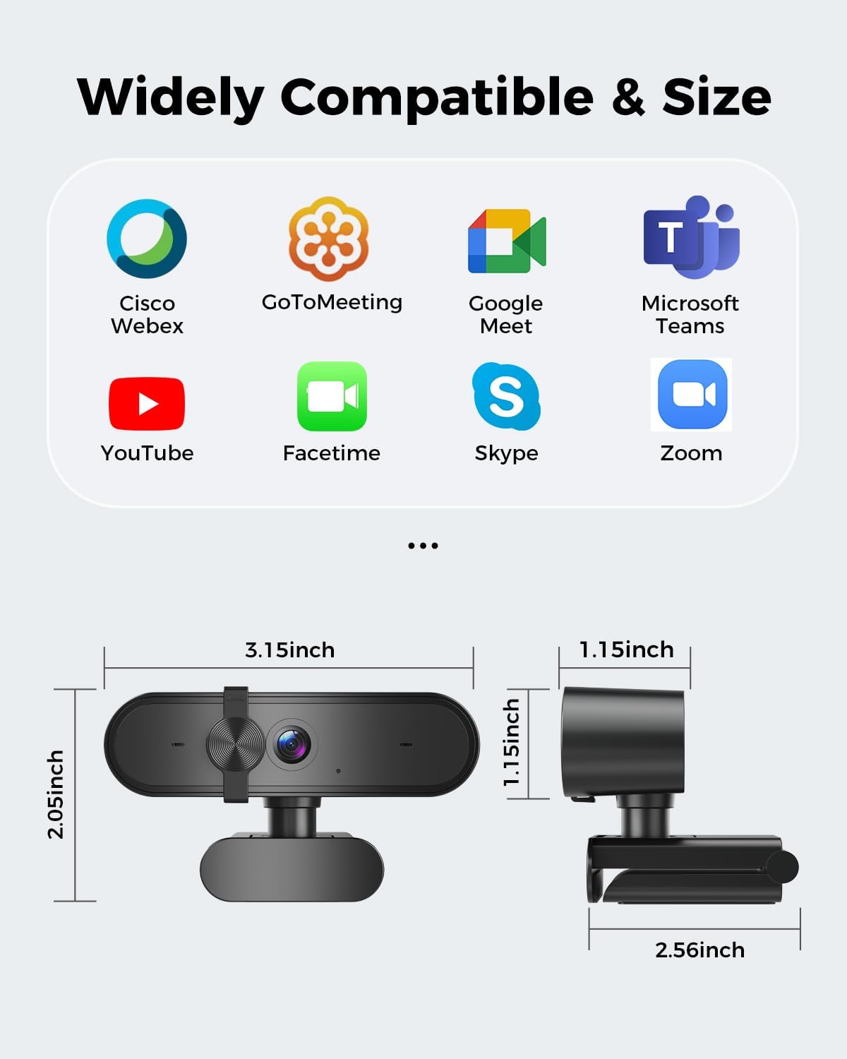 Edew 1080P Webcam Computer Camera with Microphone & Wide View - Auto Light Correction Webcam for PC, Mac, Laptop