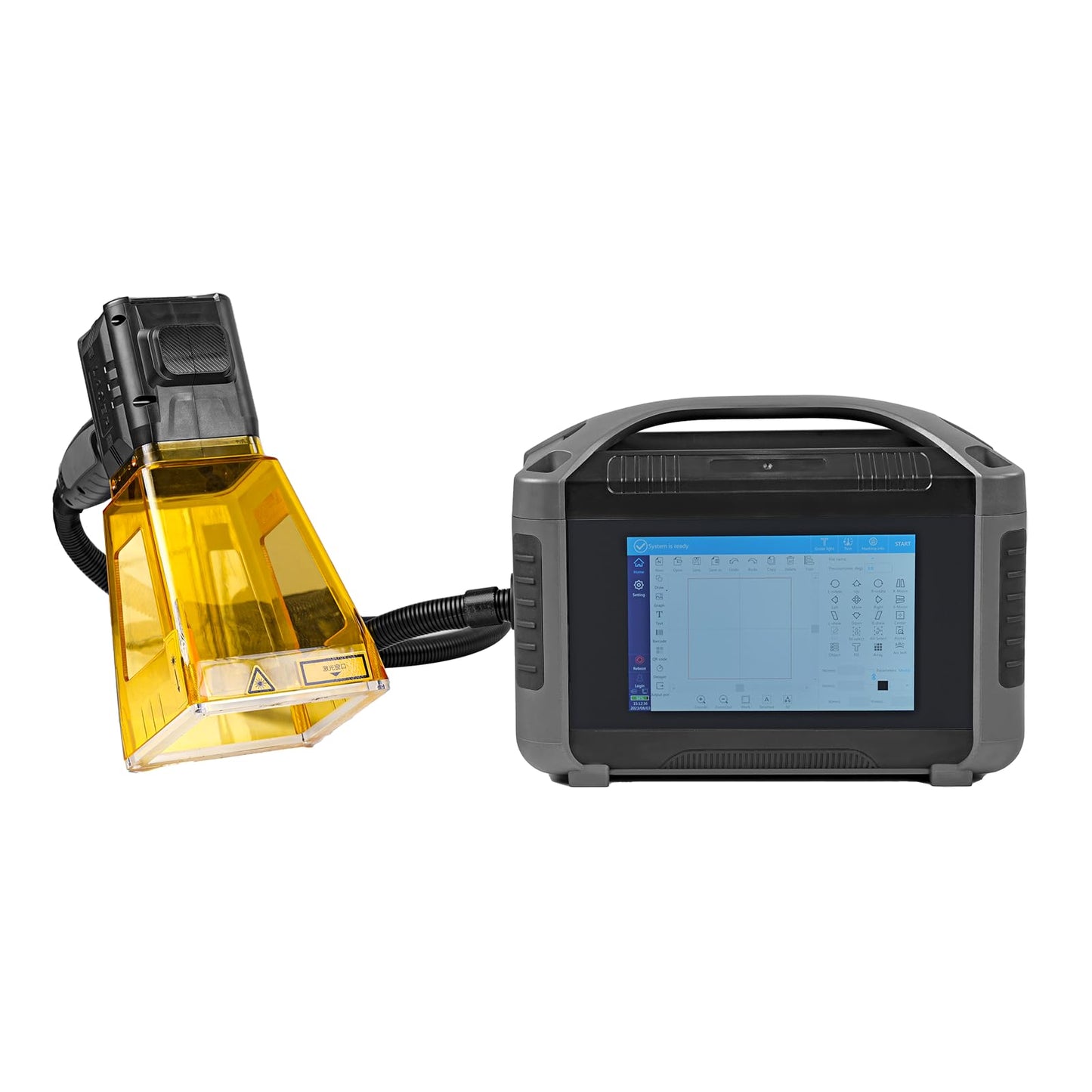 Fiber Laser Engraver Handheld Laser Marking Machine 30W Portable Laser Marker 100mm Logo Printing for Metal 110/220V Laser Engraving Machine for QR Text,Nameplate Laser Class II,Output Power 0.874mW