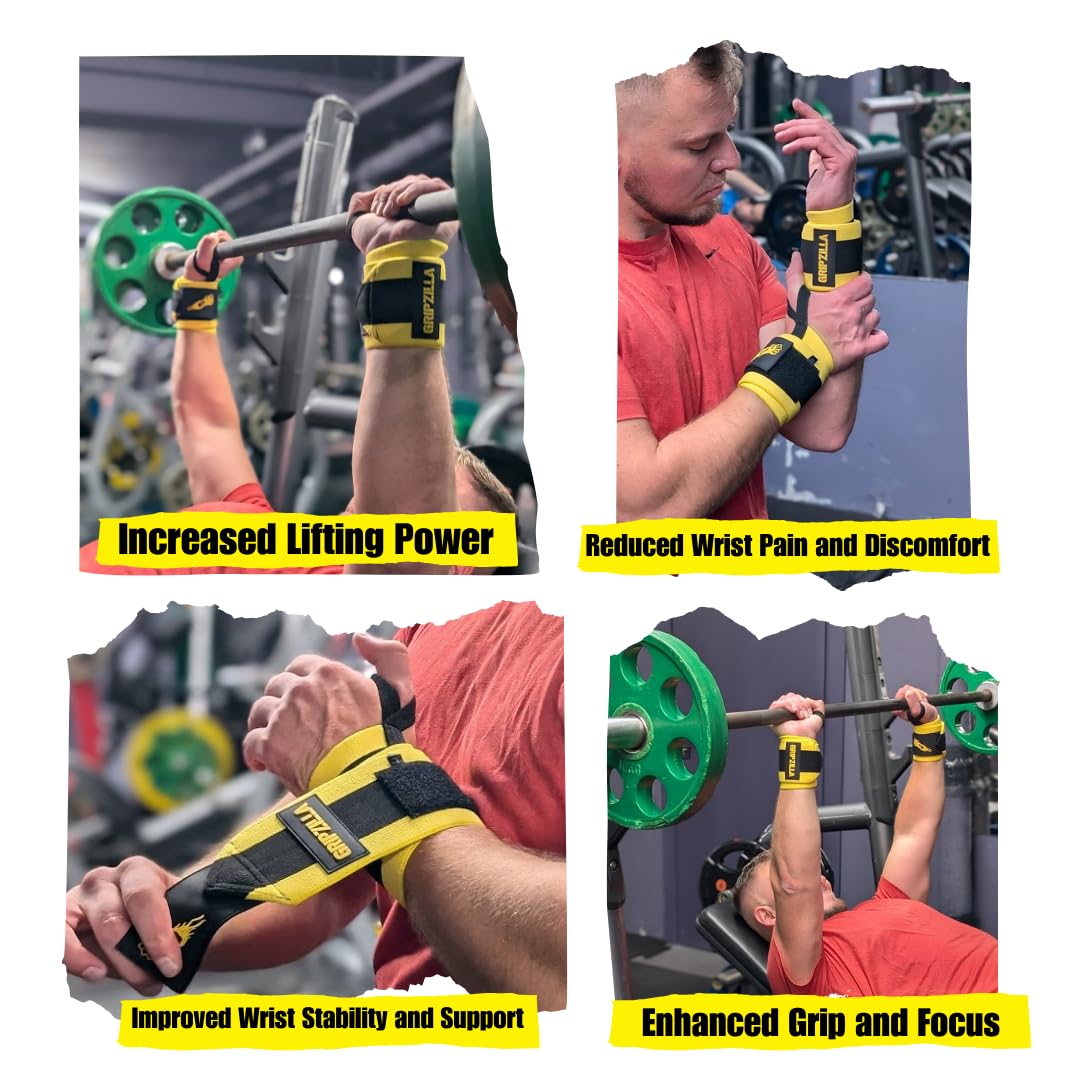 GRIPZILLA Wrist Wraps for Weightlifting Men/Women