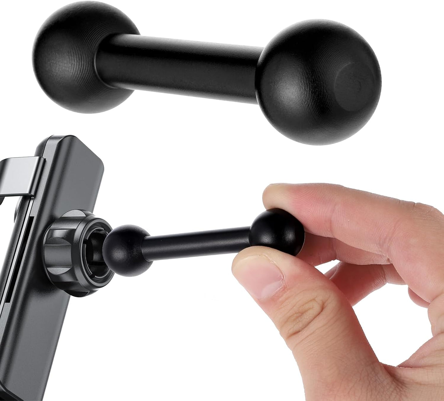 Qulkws 17mm 70mm Ball Adapter Balls Mounts Double Ball Extender for GPS Cell Phone Action Camera on Motocycle Vehicles