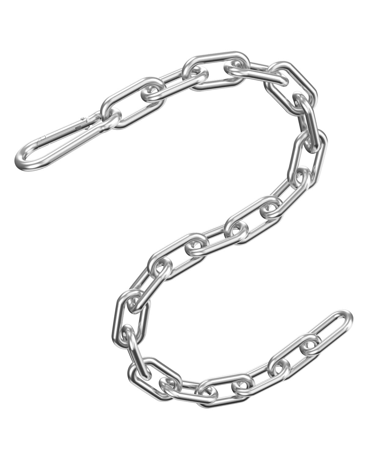 Fitness Chain 23in, Workout Chain, Cable Machine Extension Chain, 304 Stainless Steel LAT Pull Cable Extension Weight Lifting Machine Chain, Curl Bar Chain for Home Gym (Dia-5mm (23in length))