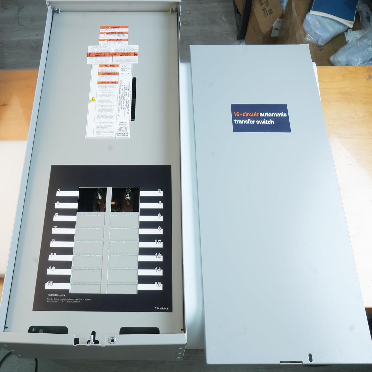 100 Amp Automatic Transfer Switch for Generac RXG16EZA3, 16-Circuit ATS with NEMA 3R Aluminum Enclosure & Integrated Load Center, Indoor Outdoor Use for Essential Circuit Backup