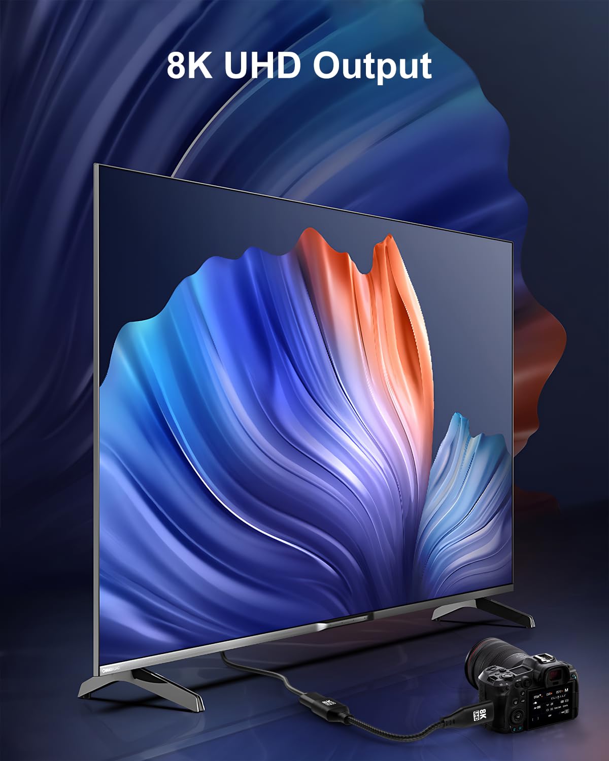 KOMGILK 8K 8K@60Hz, 4K@120Hz 3D 48Gbps Micro HDMI to HDMI Adapter, Micro HDMI Male to HDMI Female Cable with HDR High