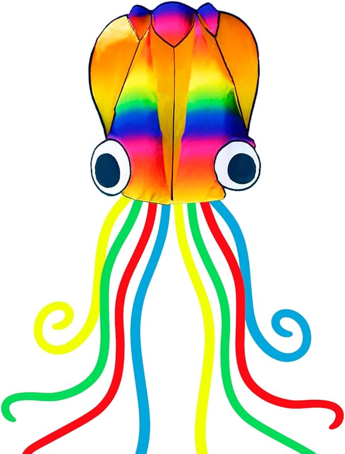 Large Octopus Kites for Kids & Adults,Big Kite for Beginners, Kites for Kids Ages 4-8,Outdoors Activities with Line and Handle