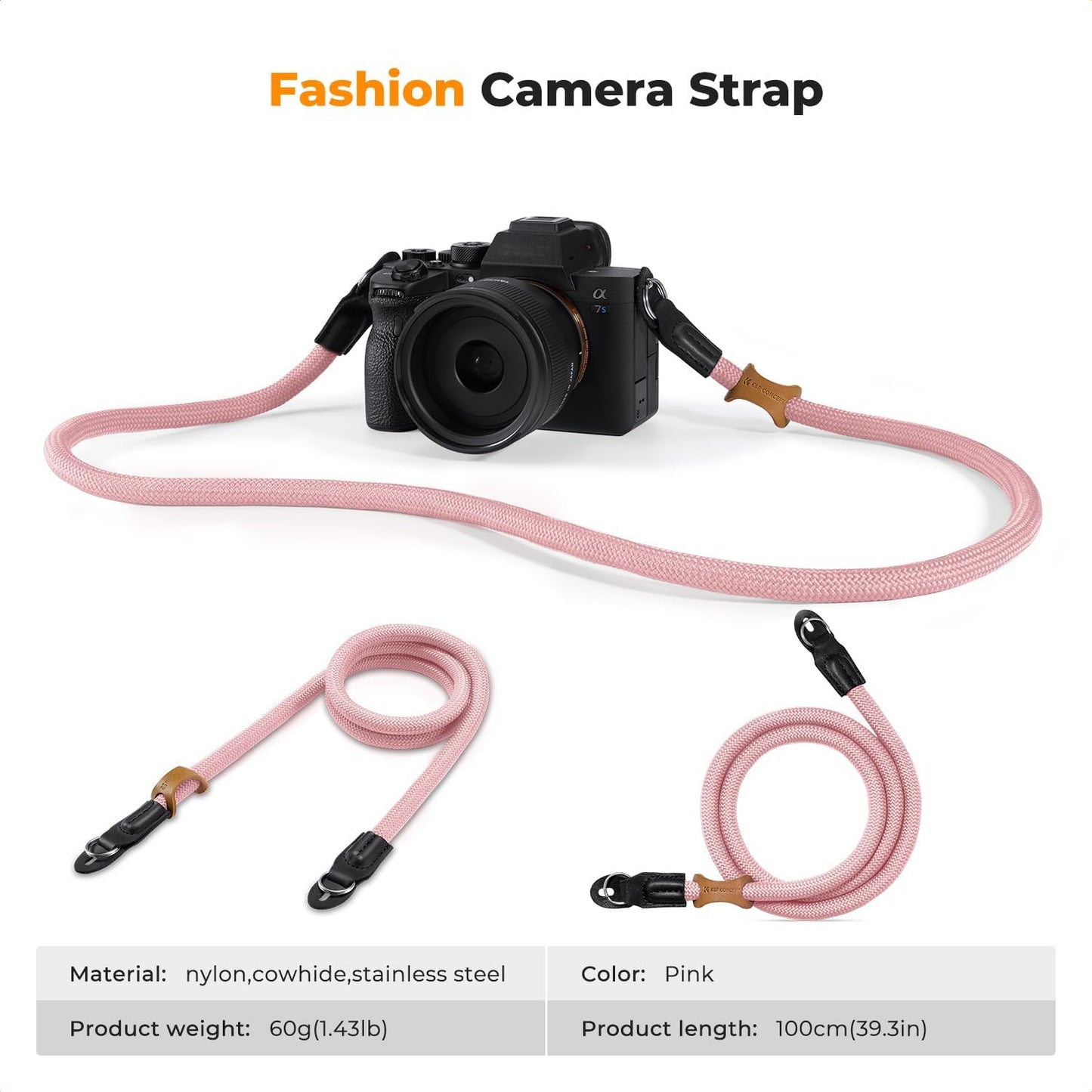 Strap,100cm K&F CONCEPT Camera Neck Nylon Rope Camera Shoulder Strap with O-ring for DSLR Camera