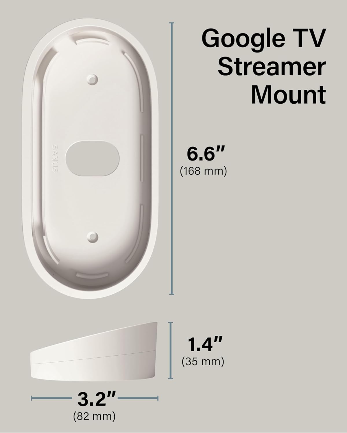 Sanus (4K) Setup Mounting Kit for Google TV Streamer Mount - Hide Streaming Box Behind TV for Space Saving & Clean