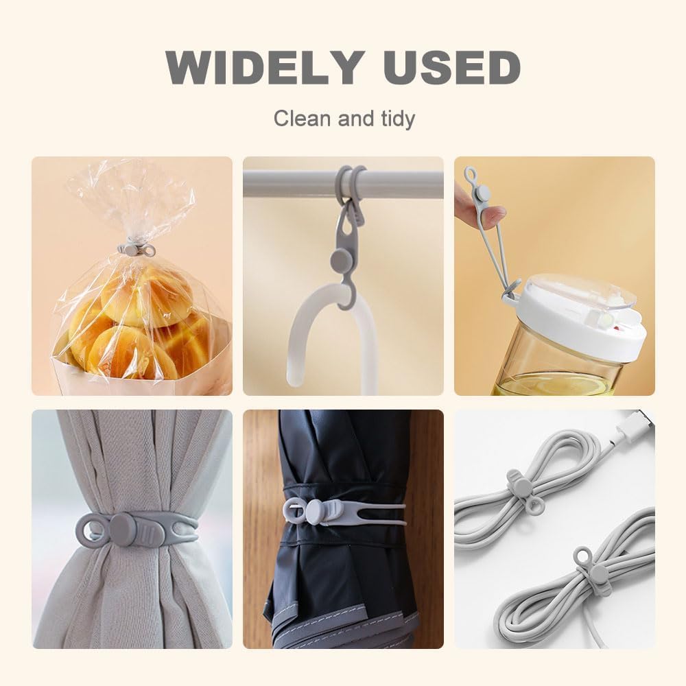 10Pcs 2026 (10pcs) Silicone Cable Ties, New Data Cable Organizer, Silicone Cable Ties Cable Management Organizer, Cable