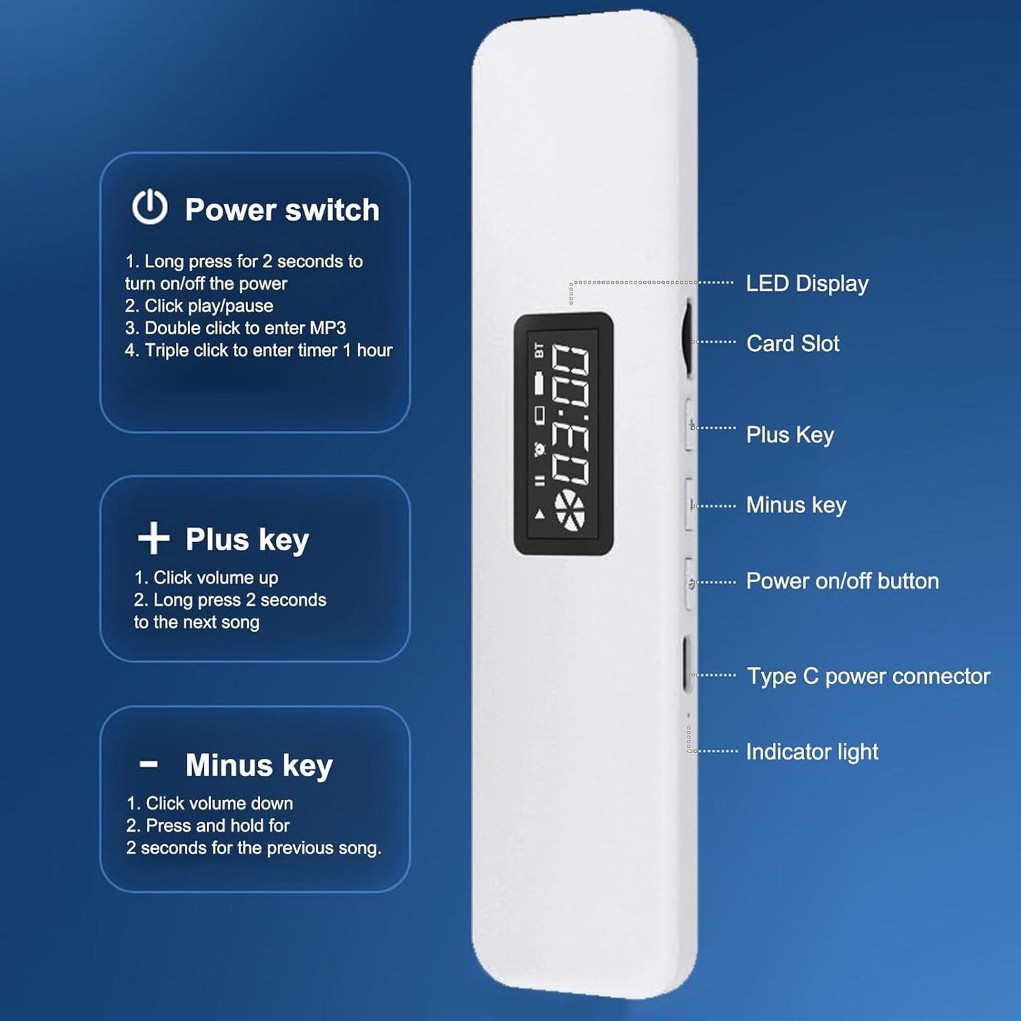 LICAEVEY 300mAh Pillow Speaker, Bone Conduction Cordless Bluetooth Music Sleep Speaker, Sleep Aid Speaker with Battery
