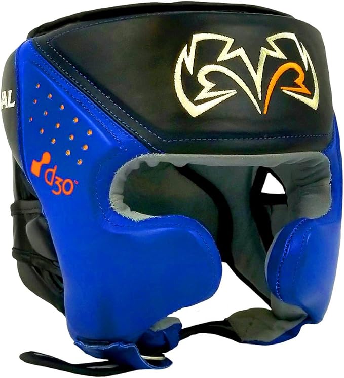 RIVAL Boxing RHG10 Intelli-Shock Headgear, D3O Front and Side Padding, Hook and Loop Back Adjustment with Lace on Top, and Anatomical Rear Head Pad Every Time