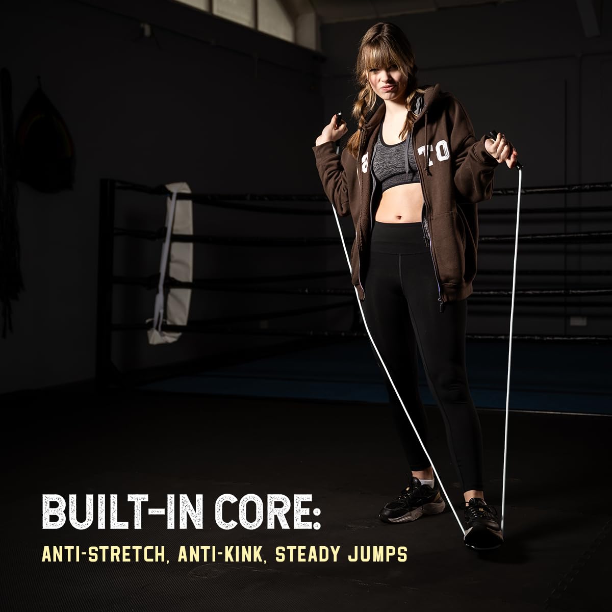 Hererope 6MM PVC Jump Rope for Men & Women Fitness, Speed, Tricks, Cardio Training, Boxing Jump Rope with Unbreakable Handles and Non-Kinking Skipping Rope, Adjustable Jumprope for Indoor Outdoor (Deep Night)