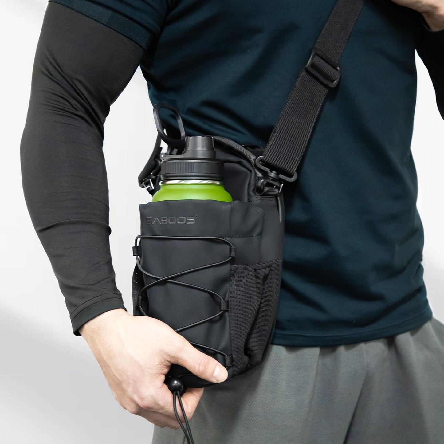 Saboos Magnetic Gym Bag Sling Bag for Men and Women Magnetic Gym Bag for Gym,Sports, Travel, Work The Easy Carry Keeps Items off Dirty Gym Floors -Black