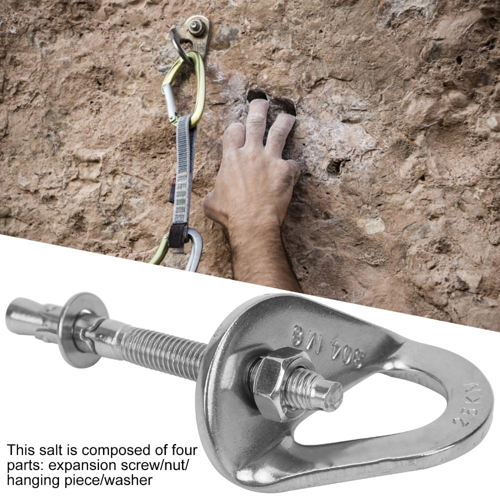 MOPFOL Steel Expansion Anchor Bolts Set – 25KN Load Capacity for Rock Climbing, Rappelling & Gym Mounting, Heavy-Duty Climbing Hangers (8.3mm Aperture)