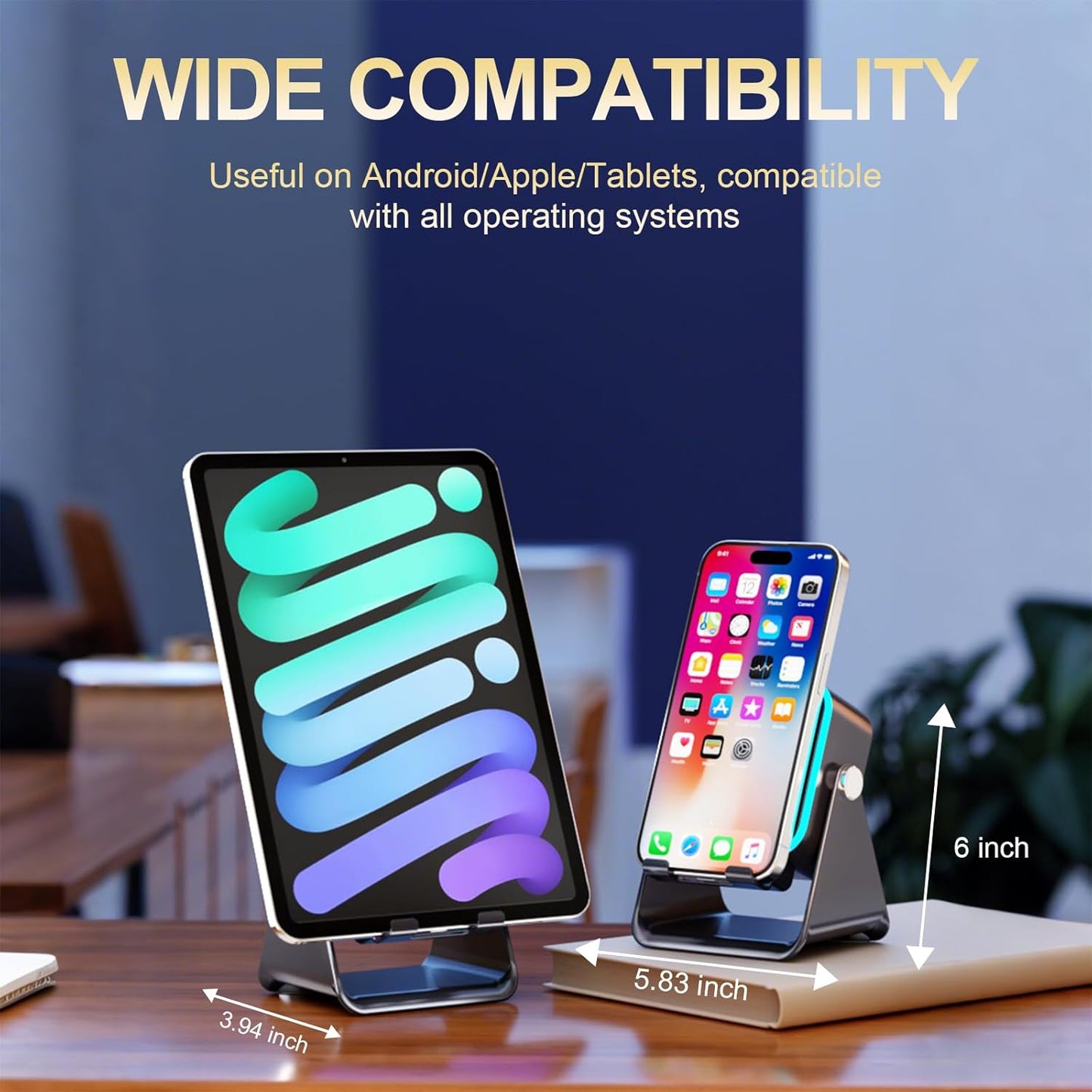 Strackvial 5-in-1 5000mAh 360Rotation, 5.3, Bluetooth Speaker with Wireless Induction & Phone Holder, Battery, RGB