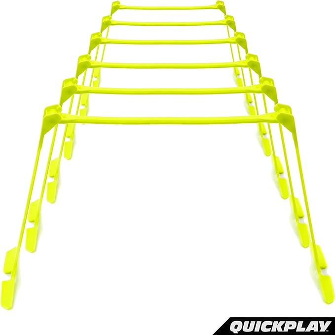QUICKPLAY PRO Quick-Click Adjustable Speed Hurdles, Set of 6 | 3 Heights in One (6", 9", 12") | All-in-One Agility & Plyometric Training Hurdles | Patented, Portable & Durable