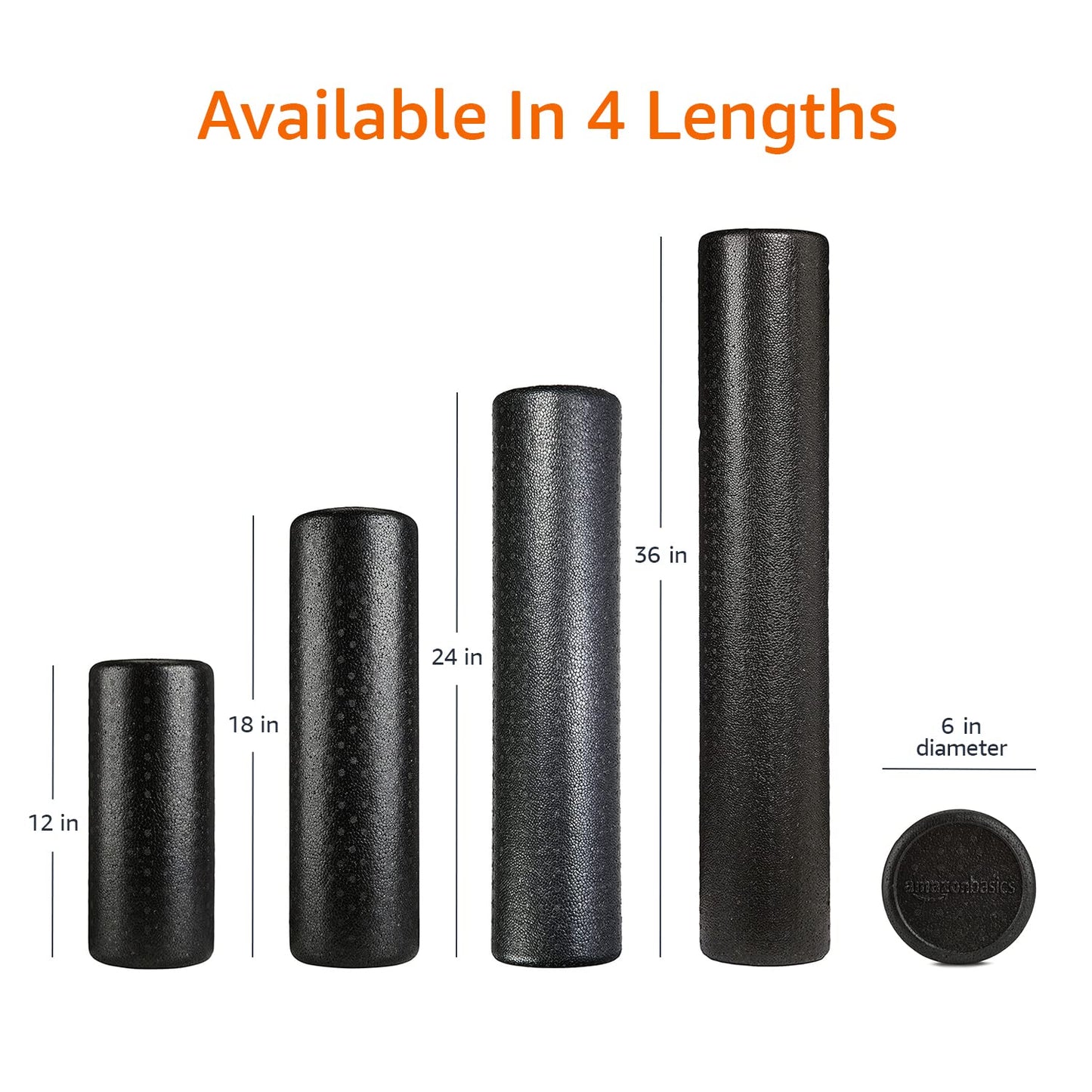 Amazon Basics High-Density Foam Roller for Exercise, Stretching and Muscle Recovery, 36 Inches, Black