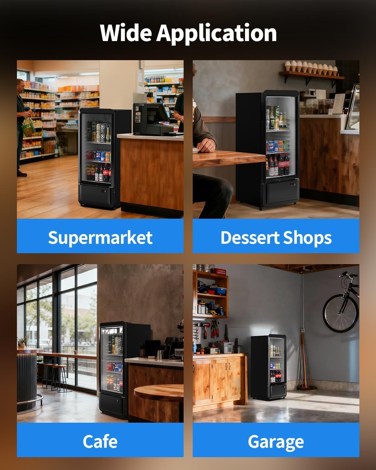 6.85 Cu. Ft Commercial Beverage Refrigerators with Glass Door & LED light, ETL DOE NSF Certified Drink Fridge, Upright Merchandiser Display Refrigerator for Store, Restaurant, Office, Bar