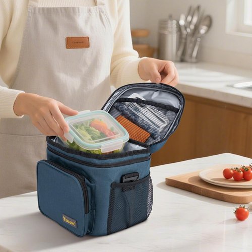 BALEINE Insulated Lunch Bag - Leakproof Cooler for Work & Picnic | 15 Can Capacity, Medium, Grey