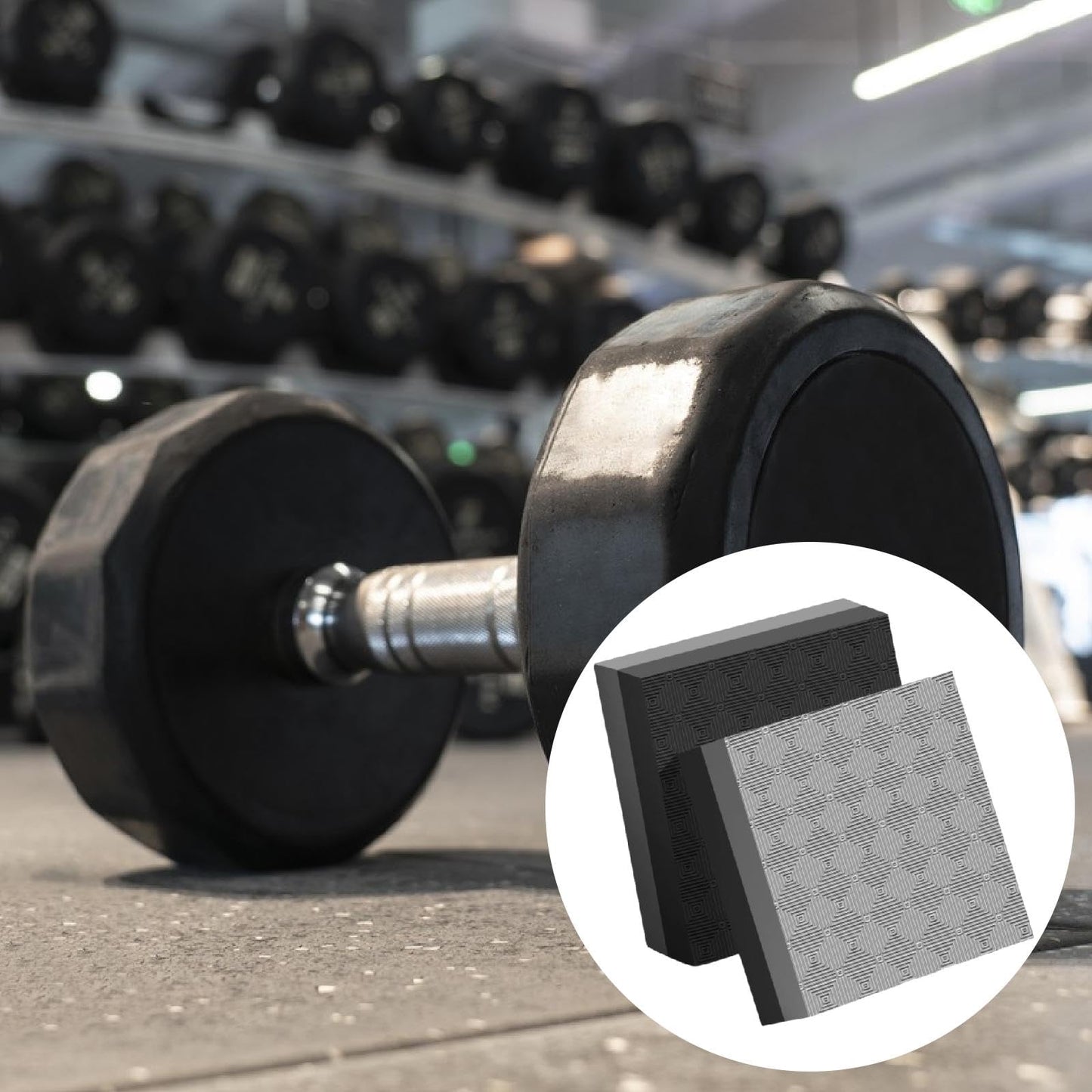 Colaxi Weightlifting Crash Pads for Floor Protection, Deadlift Mat, Weightlifting Crash Mats, Nonslip & Shock Absorbing Silencer Drop Pads for Fitness/Training/Yoga, Black Gray 40x33x4cm