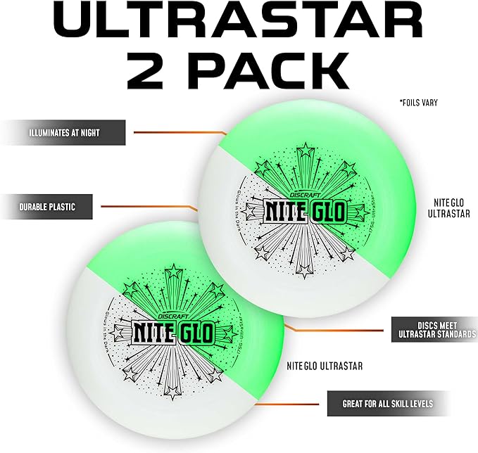 Discraft Ultrastar Ultimate Discs 1 & 2 Packs, Standard Size, for Competitive & Casual Play