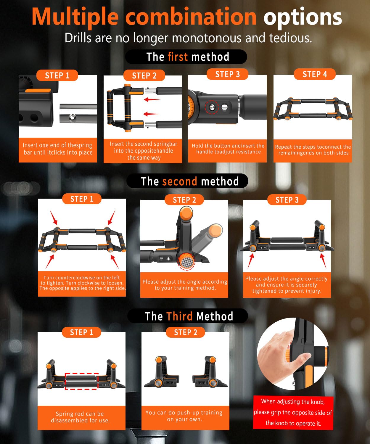 HIFGROD Twister Arm Trainer - 3-in-1 Adjustable Chest Workout Equipment,Portable Home Gym Chest & Arm Workout, Push Up Bars, 60-140lbs Resistance for Men Women
