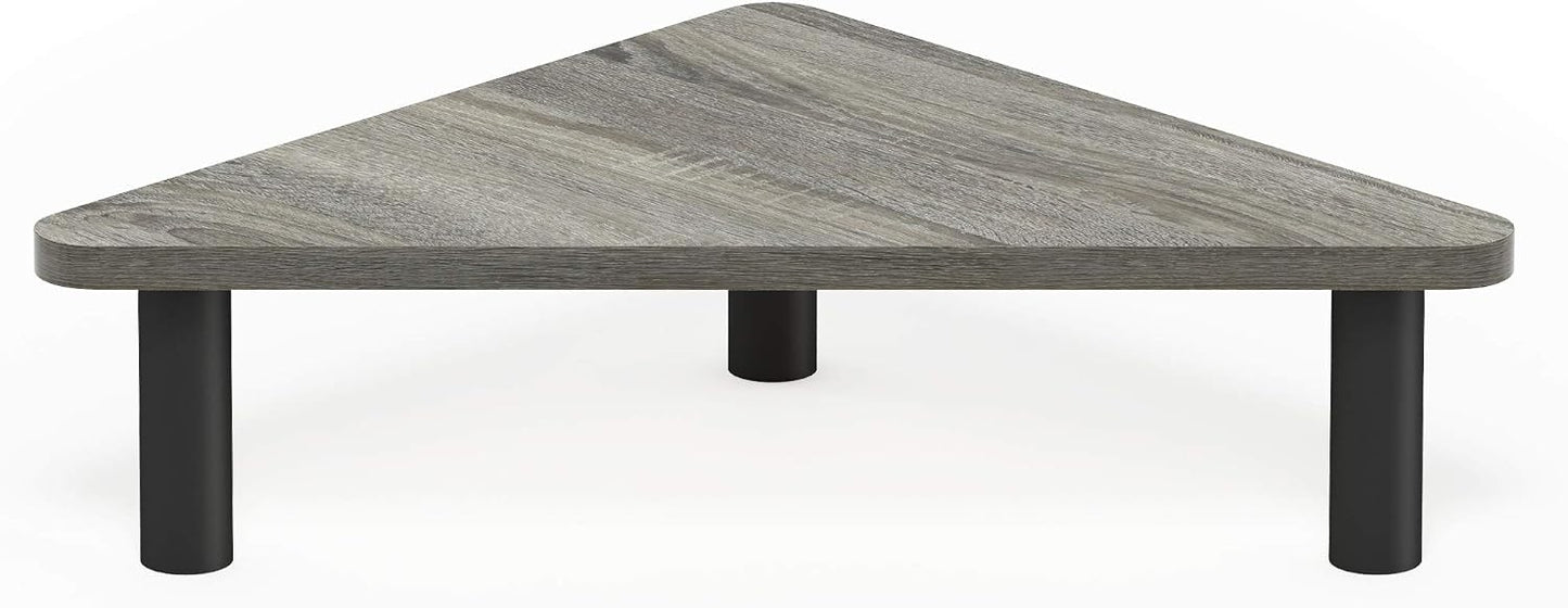 Furinno Corner Monitor Stand - French Oak Grey/Black