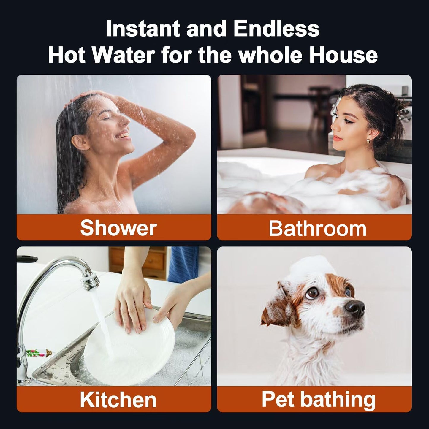 18kW Tankless Water Heater Electric 240V SIVUATEK, Self-Modulating Power for Optimal Efficiency, On Demand Instant Hot Water for Whole House, LED Display, ETL Certified