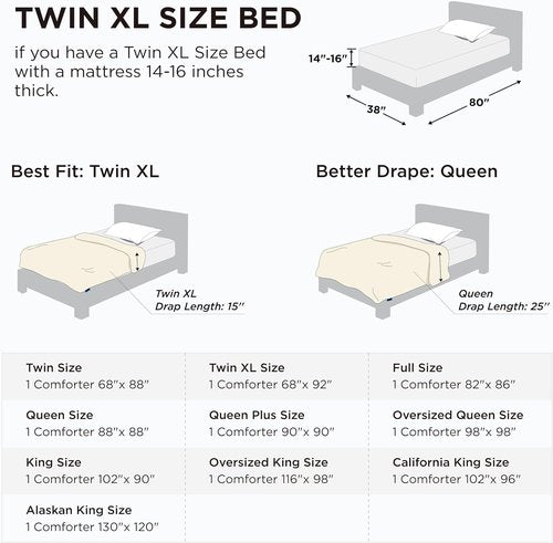 Bedsure Comforter Duvet Insert - All-Season Twin XL Quilted Down Alternative Bedding, Burnt Orange, 92 x 68 Inches