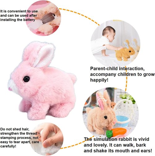 Bunny Realistic Bunny Toy - Interactive Hopping & Talking Easter Bunny for Kids | Educational Fun with Carrot