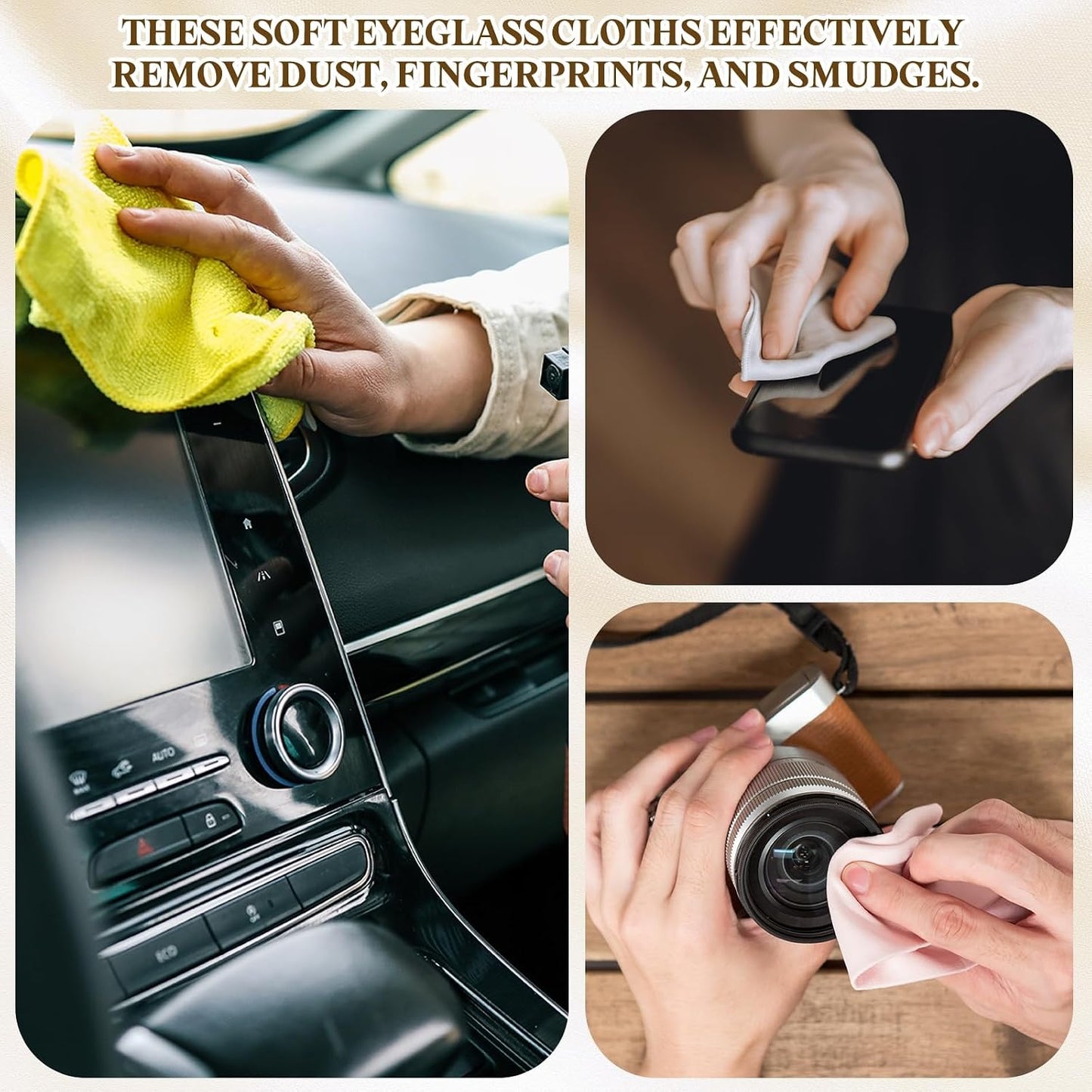 3Pcs 15.8 15.8 PATIKIL Soft Eyeglass Cloths, x Electronics Microfiber Cleaning Cloths Eyeglass Cleaning Fabric for Lens