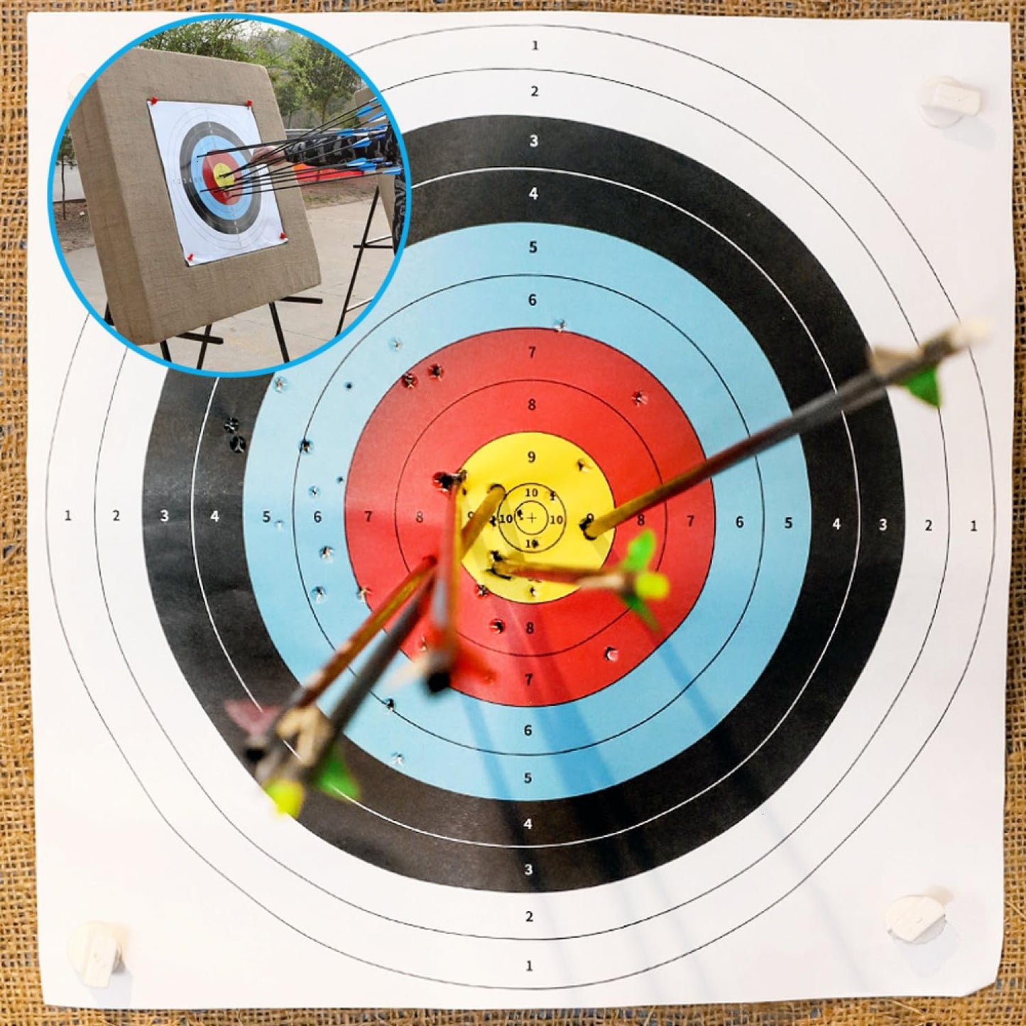 SenseYo 15 Pcs Standard Archery Targets Paper for Backyard, 16 Inch 10 Rings Bow Arrow Targets for Hunting & Archery Targets, Target Practice Accessories