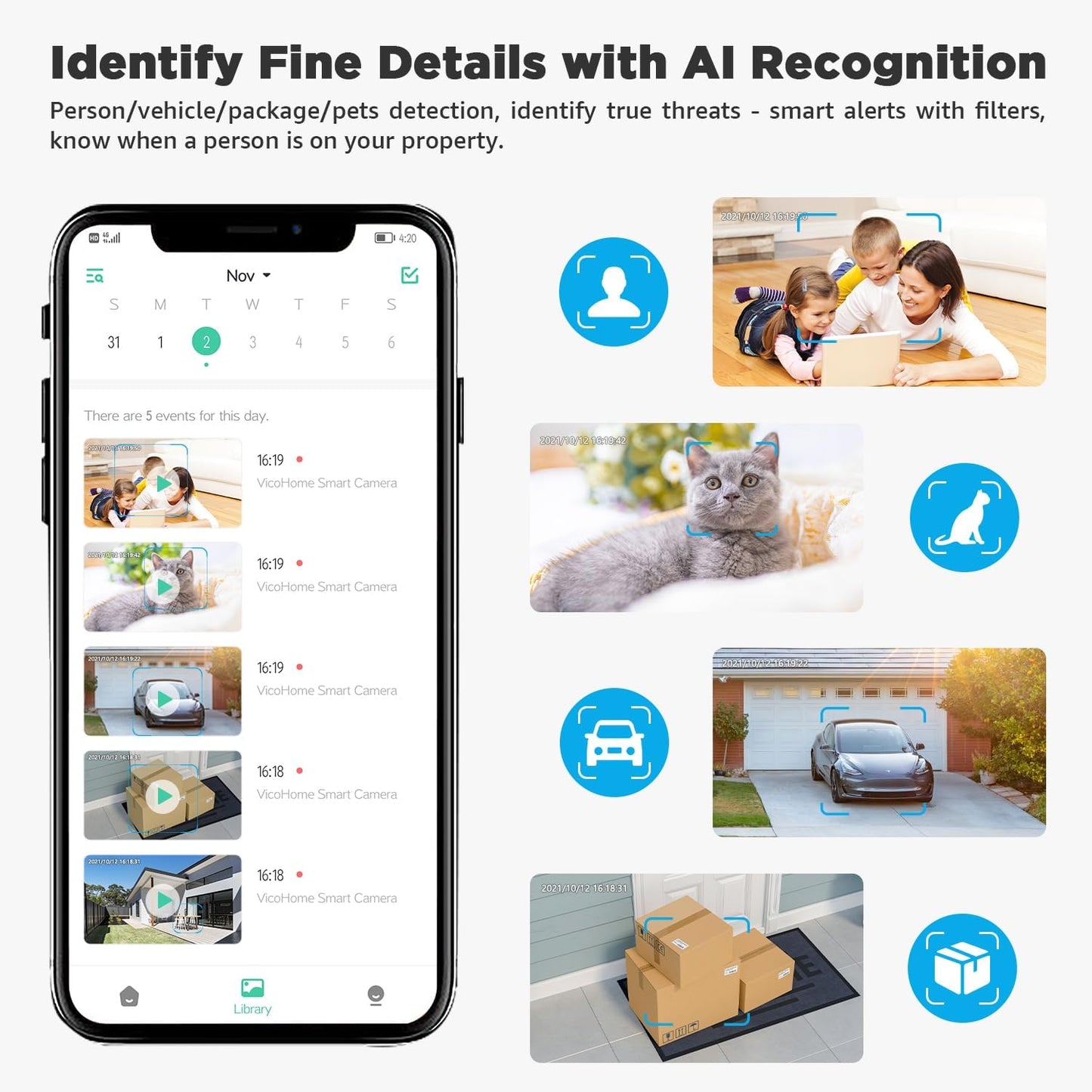 Generic 2K 4MP IP65 Setup Outdoor Camera Wireless with Magnetic Mount, Battery-Powered Camera for Home Security