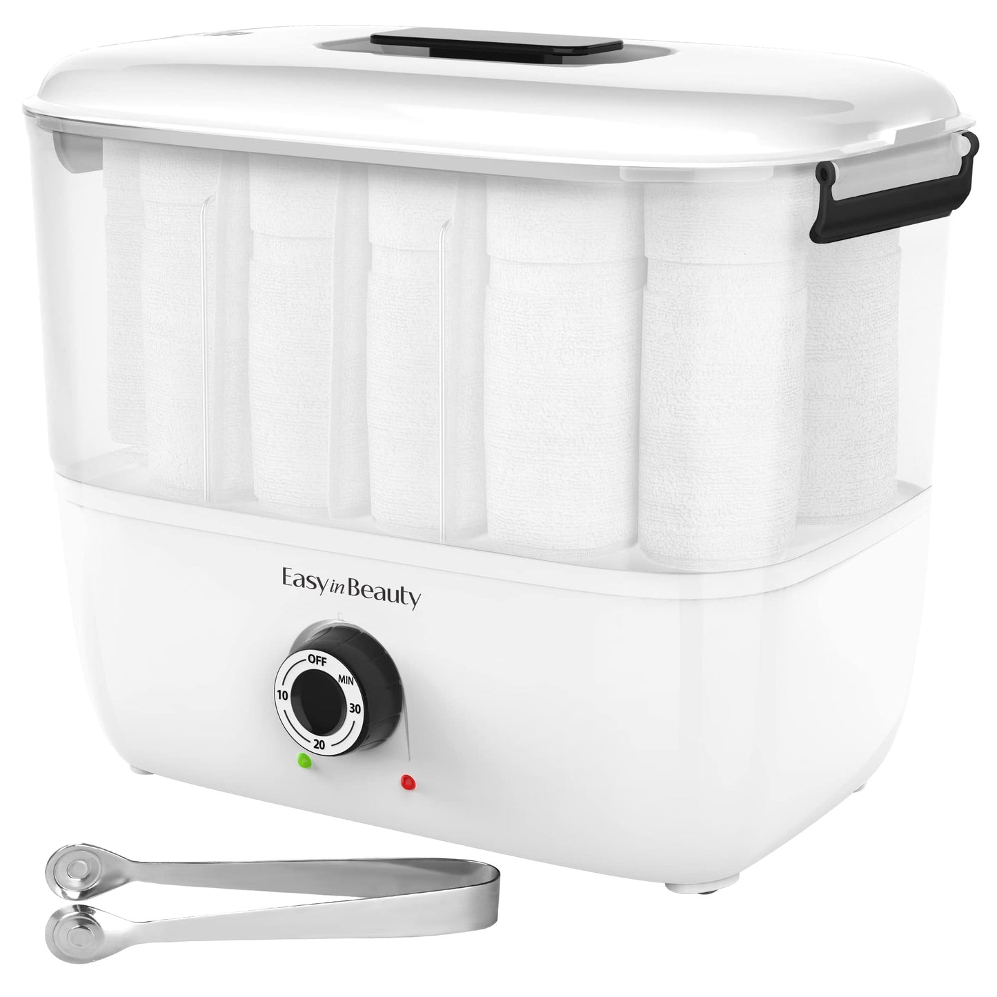 EASYINBEAUTY Hot Towel Warmers for Spa, Holds 16 Small Towels, 5L Portable Towel Steamer with Quickly Heating in 1-5 Mins, Auto Off Timer Foldable Towel Warmer for Facials, Barber, Manicures, Massage