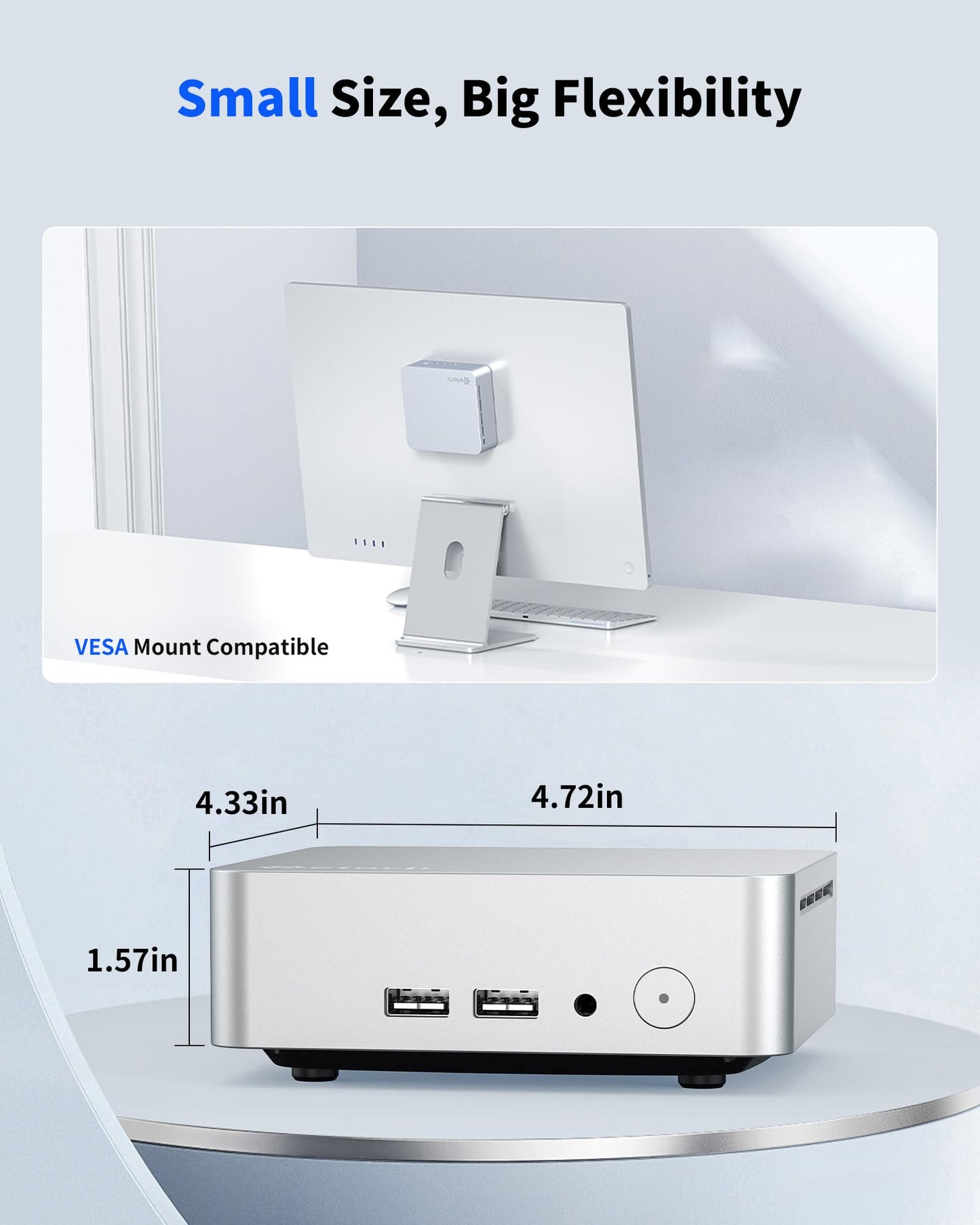 Getorli Mini PC AMD Ryzen 5 3550H (4C/8T, Up to 3.7GHz), 16GB DDR4 1TB NVMe SSD Desktop Computer, Support Triple Display 4K, WiFi 6, BT 5.3, Mini Desktop Computer for Business, Office, Education