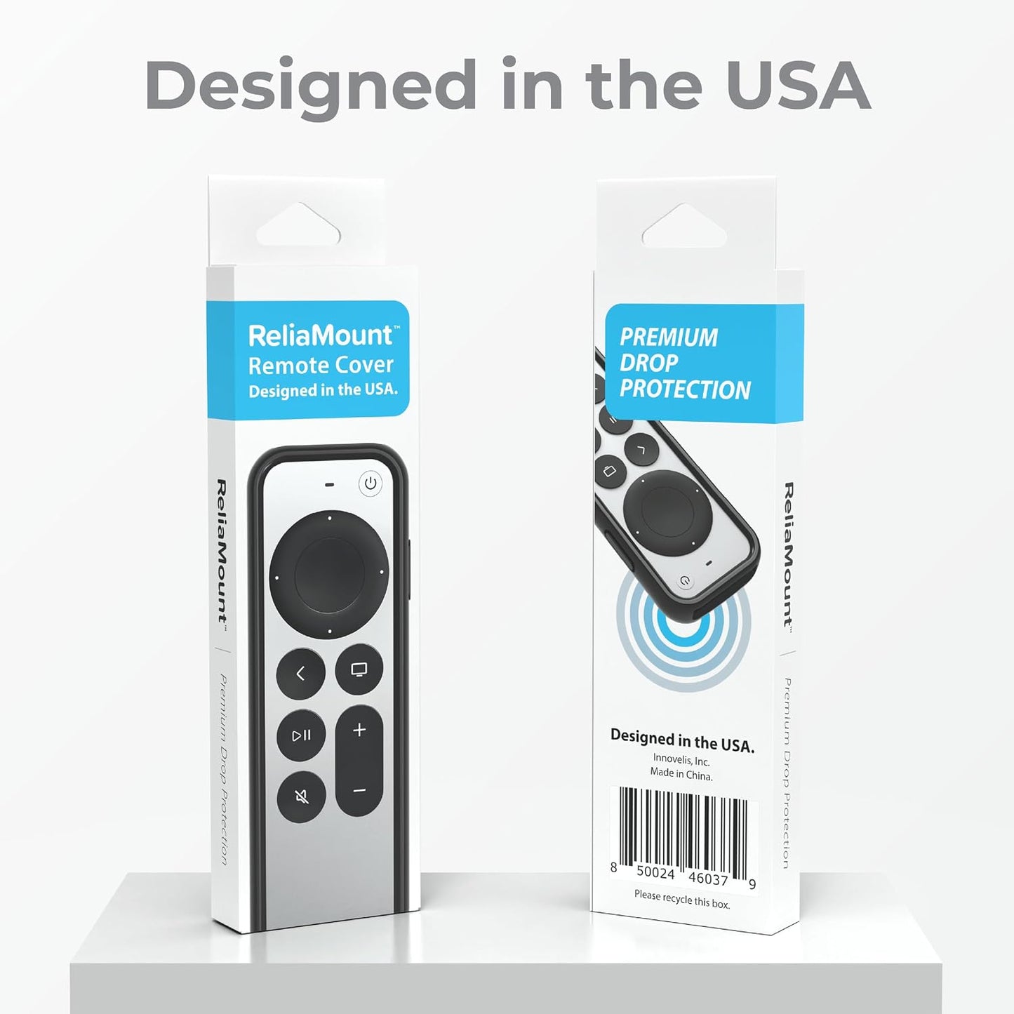 ReliaMount Case for Apple TV Remotes Premium Drop Protection and Comfortable to Hold Designed in USA (Premium Black
