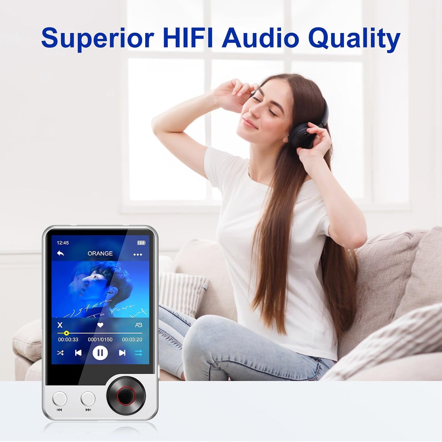 joliker 128GB MP3 5.3, 2.4" Player with Boosted Bluetooth Music Player Features HD Speaker, Touchscreen, Expandable SD